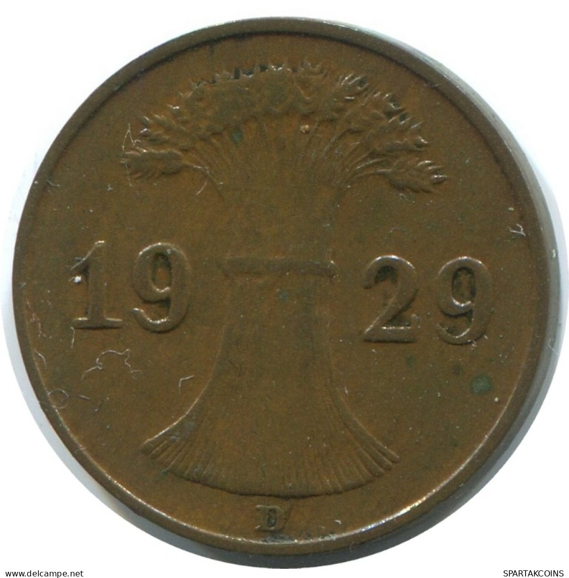 1 REICHSPFENNIG 1929 D GERMANY Coin #AE196.U.A - 1 Renten- & 1 Reichspfennig