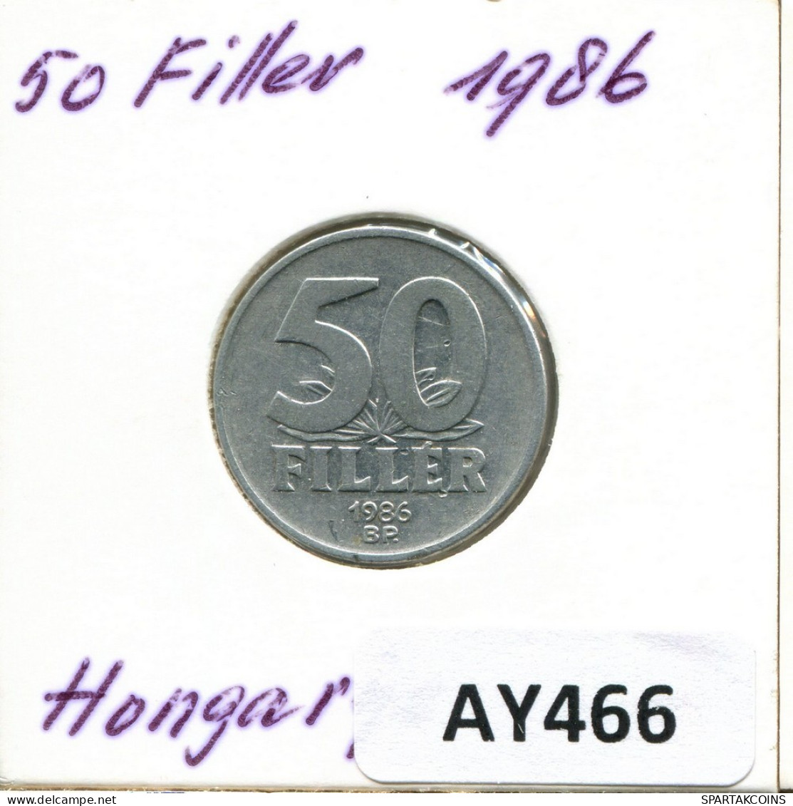 50 FILLER 1986 SIEBENBÜRGEN HUNGARY Münze #AY466.D.A - Hungary