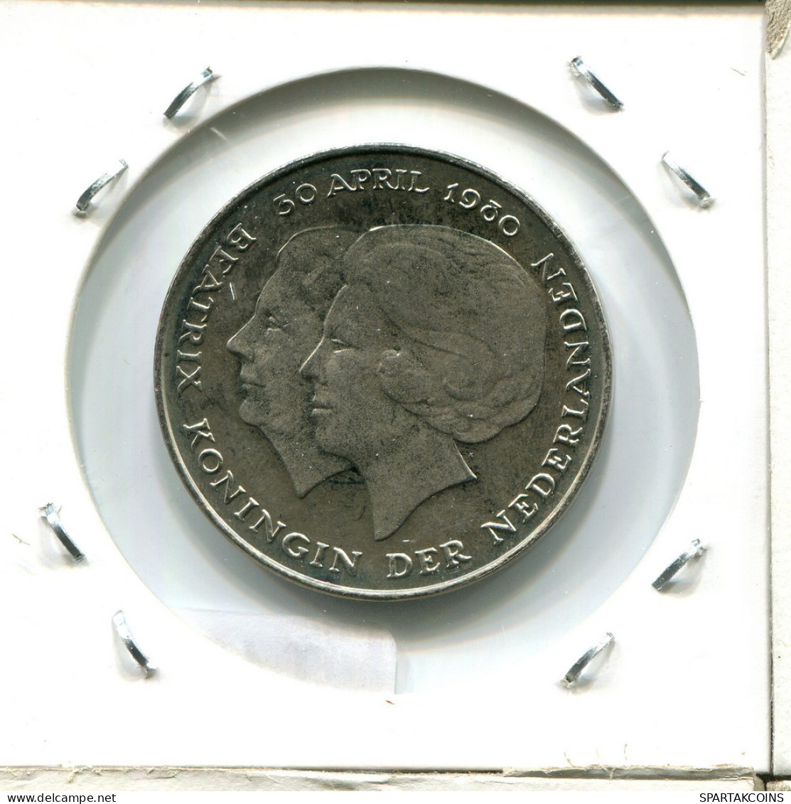 2 1/2 GULDEN 1980 NETHERLANDS Coin #AU571.U.A - 1980-2001 : Beatrix