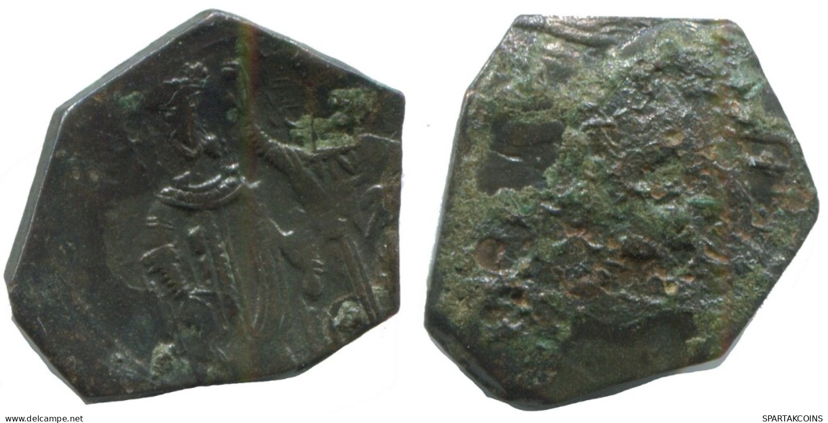 Auténtico Original Antiguo BYZANTINE IMPERIO Moneda 1.1g/16mm #AG745.4.E.A - Byzantines