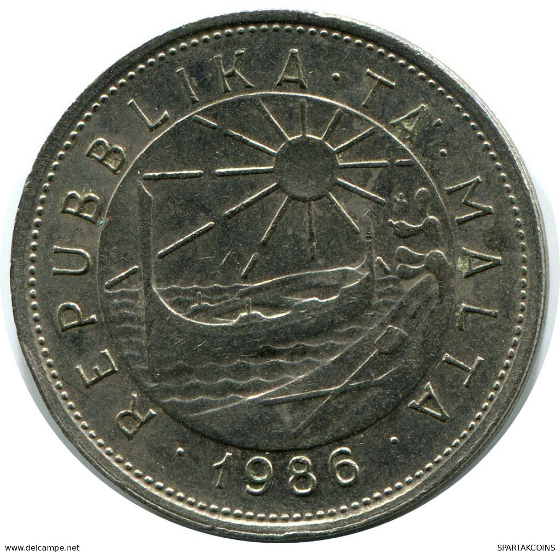 25 CENTS 1986 MALTA Moneda #AZ290.E.A - Malte