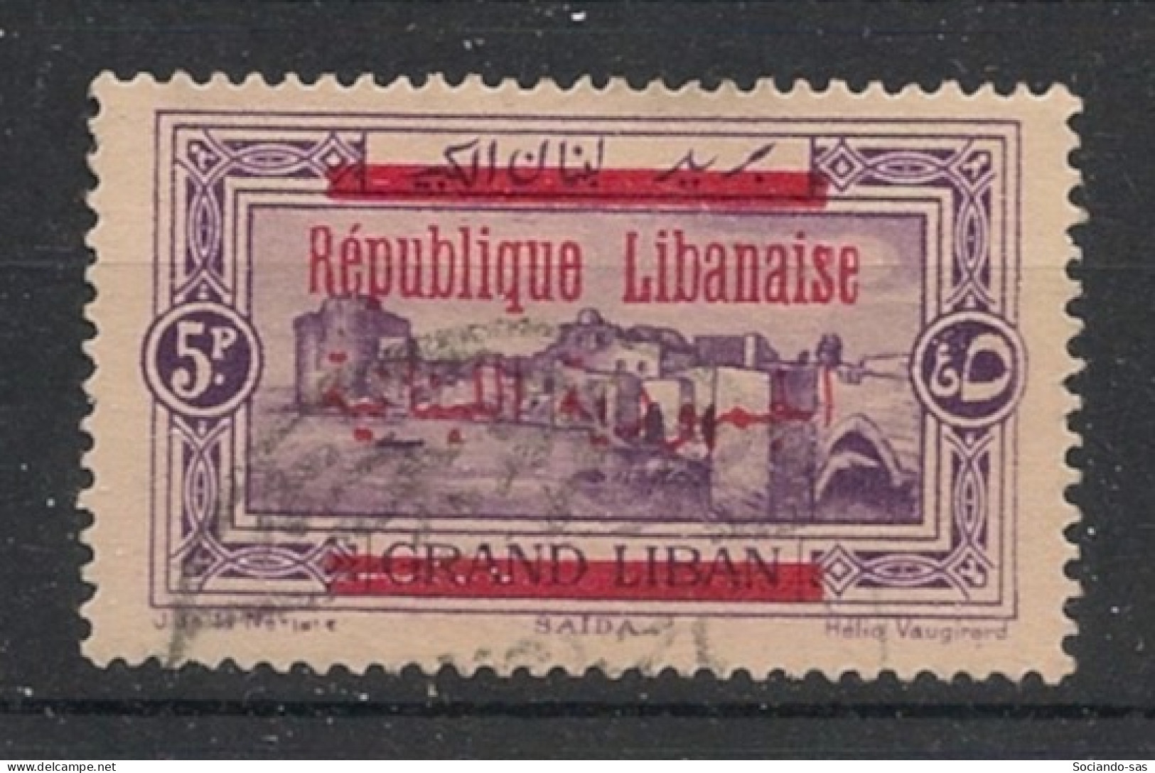 GRAND LIBAN - 1928 - N°YT. 112 - Saida 5pi Violet - Oblitéré / Used - Gebraucht
