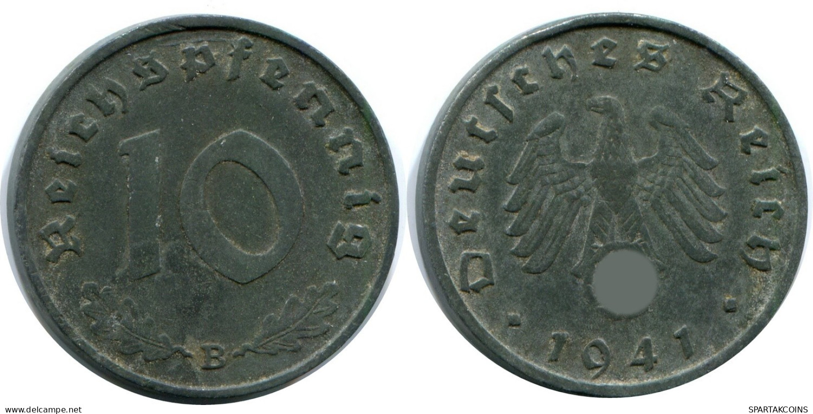 10 REICHSPFENNIG 1941 B GERMANY Coin #DA792.U.A - 10 Reichspfennig