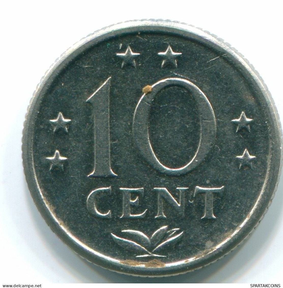 10 CENTS 1974 ANTILLES NÉERLANDAISES Nickel Colonial Pièce #S13506.F.A - Antilles Néerlandaises