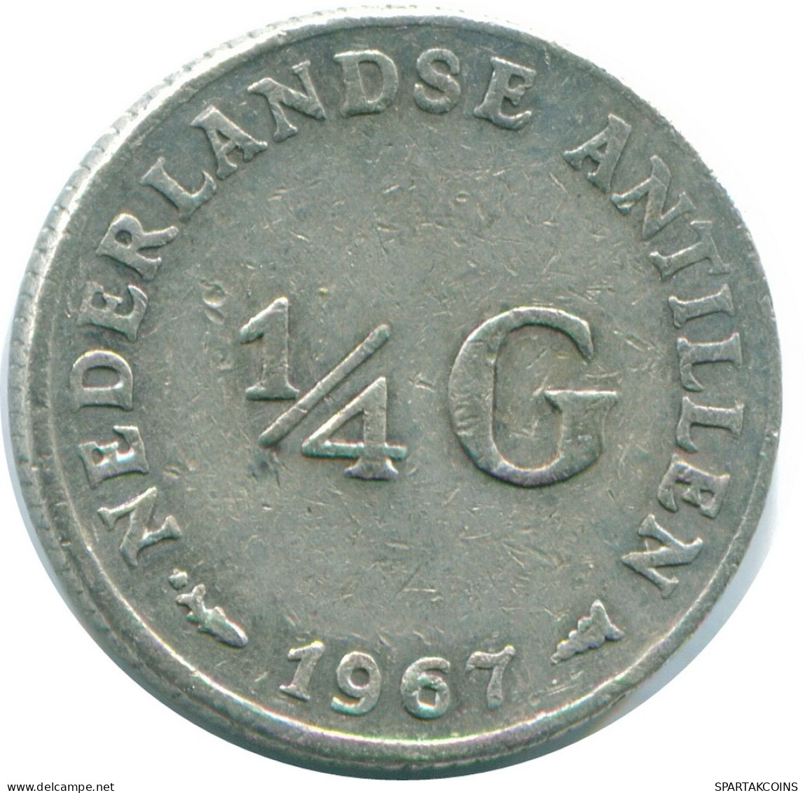 1/4 GULDEN 1967 ANTILLAS NEERLANDESAS PLATA Colonial Moneda #NL11534.4.E.A - Antilles Néerlandaises