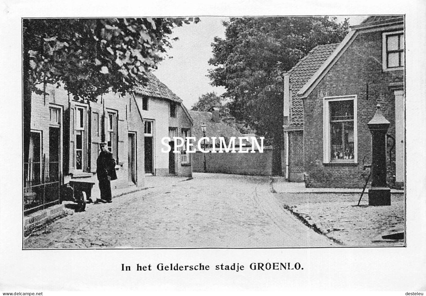 Prent - In Het Geldersche Stadje Groenlo  - 8.5x12.5 Cm - Groenlo