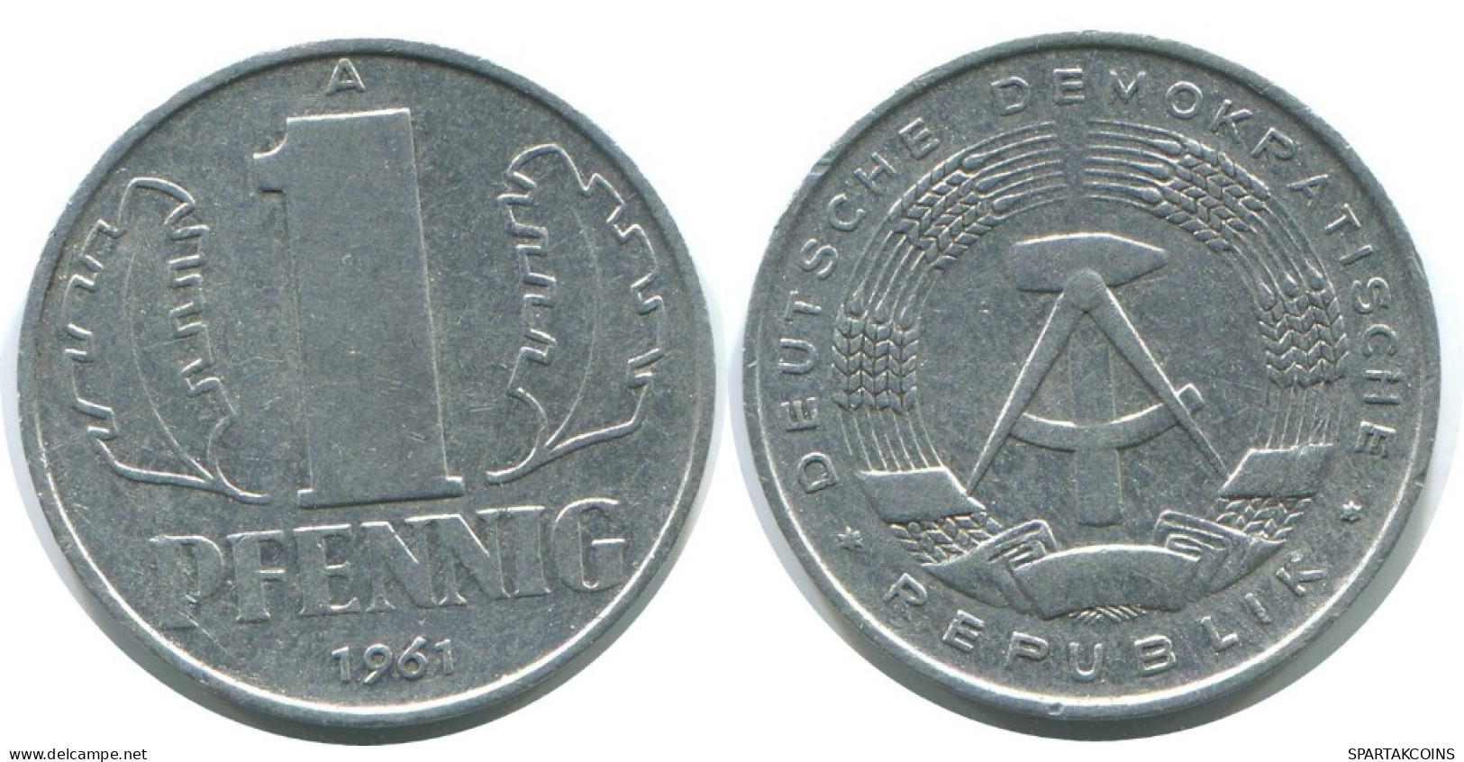 1 PFENNIG 1961 A DDR EAST GERMANY Coin #AE041.U.A - 1 Pfennig