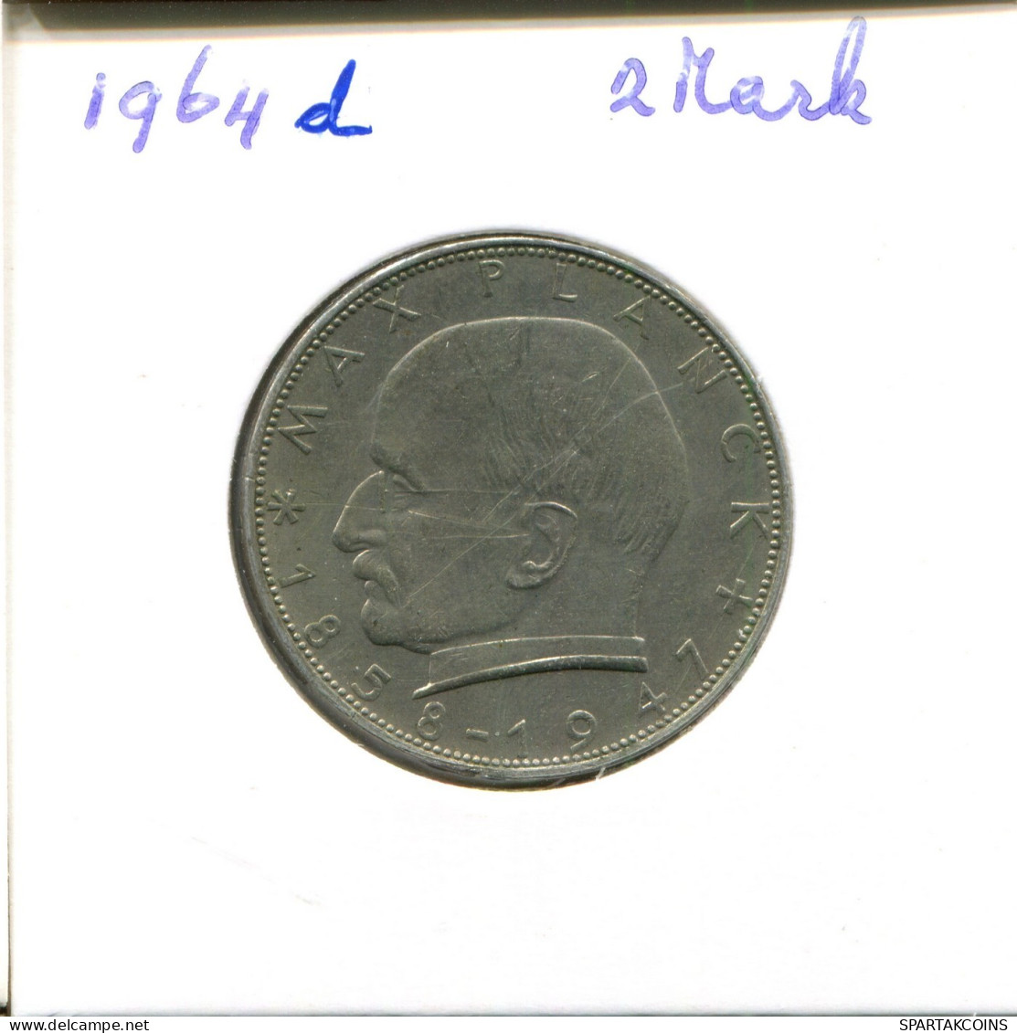 2 DM 1964 D M.Planck BRD ALEMANIA GERMANY PLATA Moneda #DA814.E.A - 2 Mark