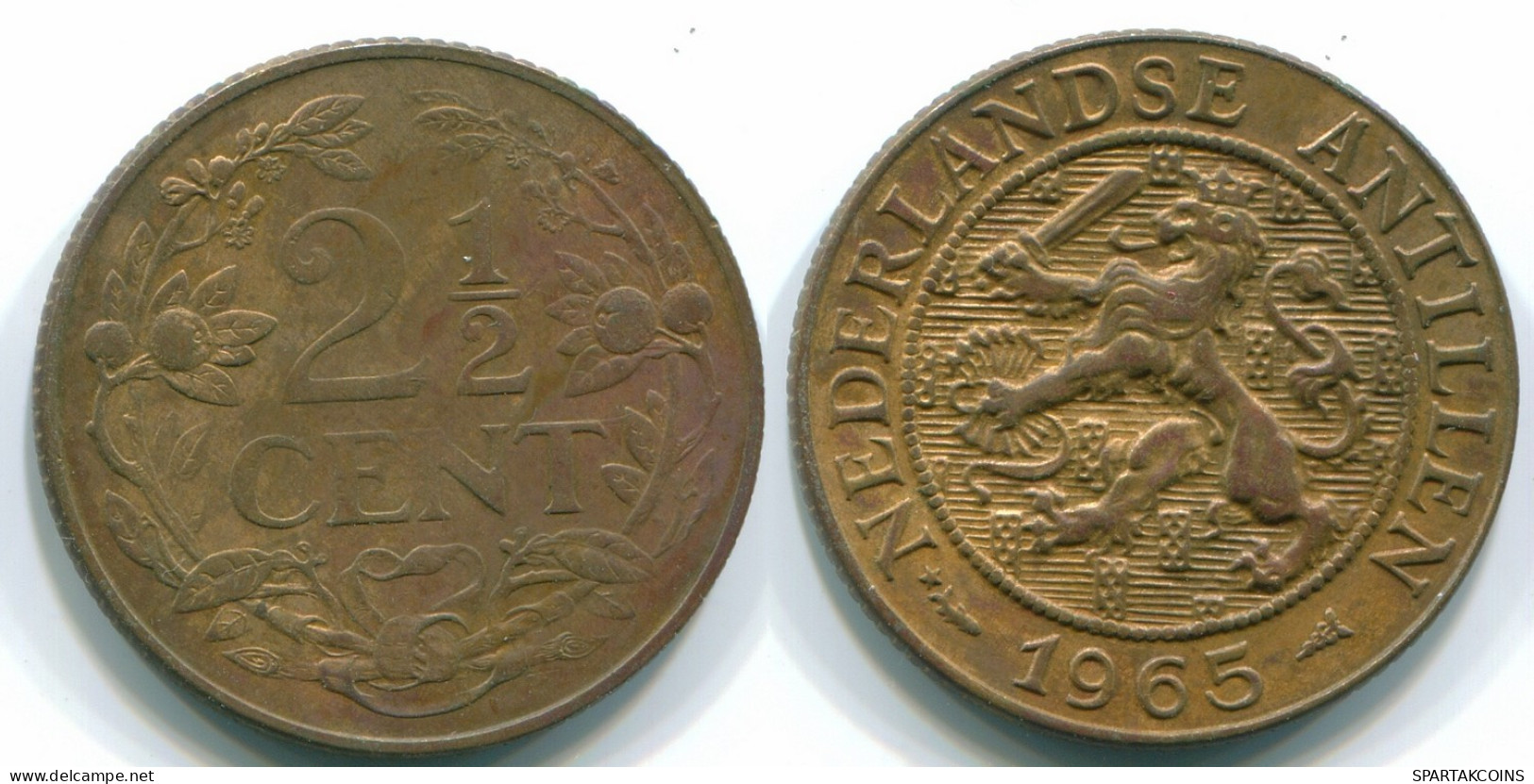 2 1/2 CENT 1965 CURACAO NEERLANDÉS NETHERLANDS Bronze Colonial Moneda #S10190.E.A - Curaçao