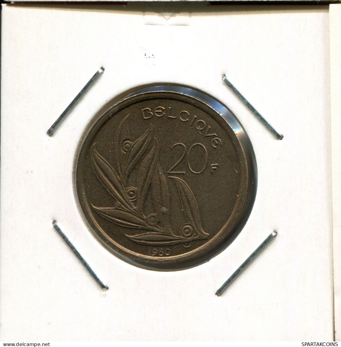 20 FRANCS 1980 FRENCH Text BELGIUM Coin #AR423.U.A - 20 Francs