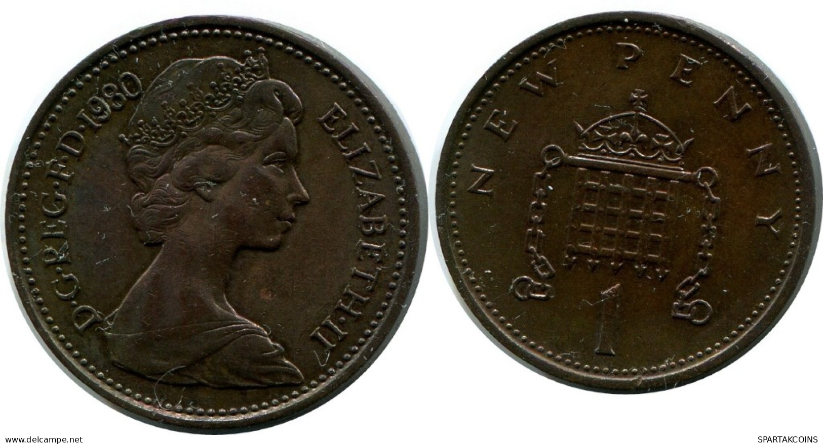 NEW PENNY 1980 UK GROßBRITANNIEN GREAT BRITAIN Münze #AN530.D.A - 1 Penny & 1 New Penny