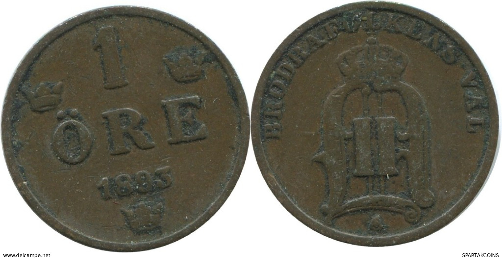 1 ORE 1893 SWEDEN Coin #AD425.2.U.A - Suède