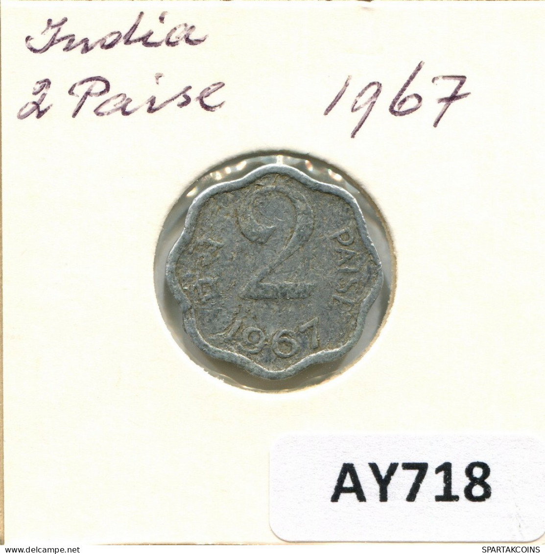 2 PAISE 1967 INDE INDIA Pièce #AY718.F.A - Indien