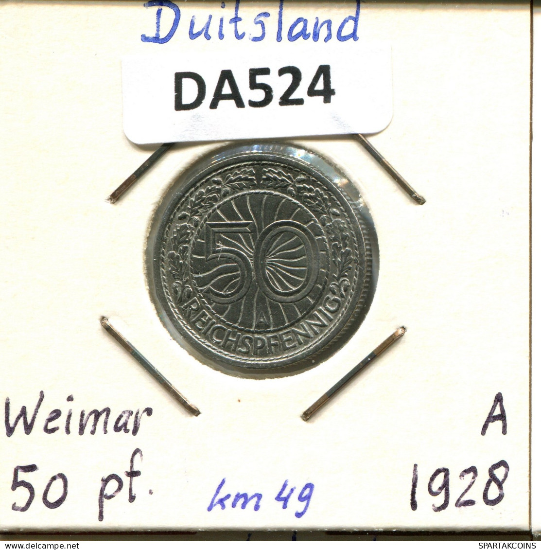 50 REICHSPFENNIG 1928 A DEUTSCHLAND Münze GERMANY #DA524.2.D.A - 50 Renten- & 50 Reichspfennig