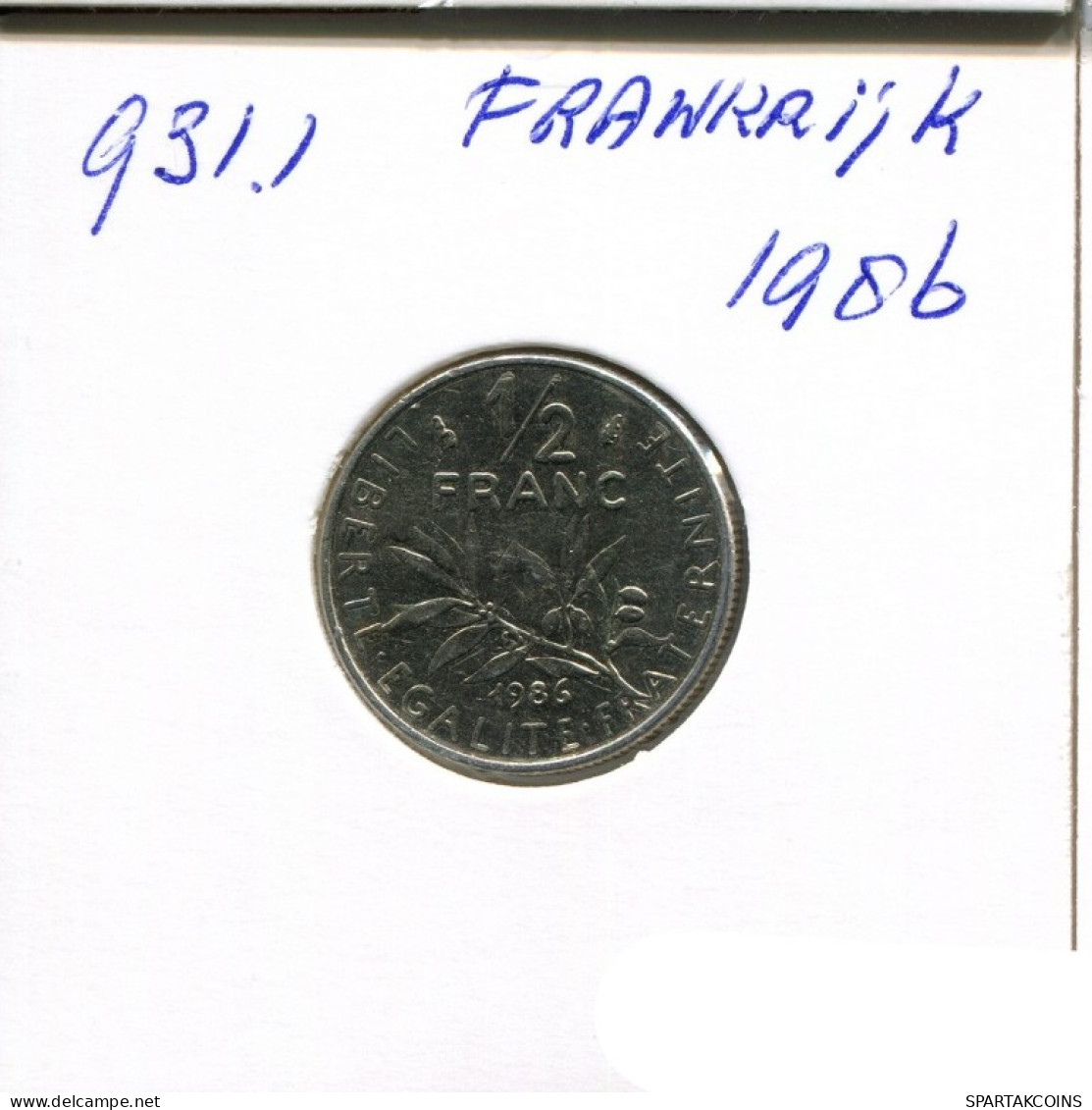 1/2 FRANC 1986 FRANCIA FRANCE Moneda #AN249.E.A - 1/2 Franc