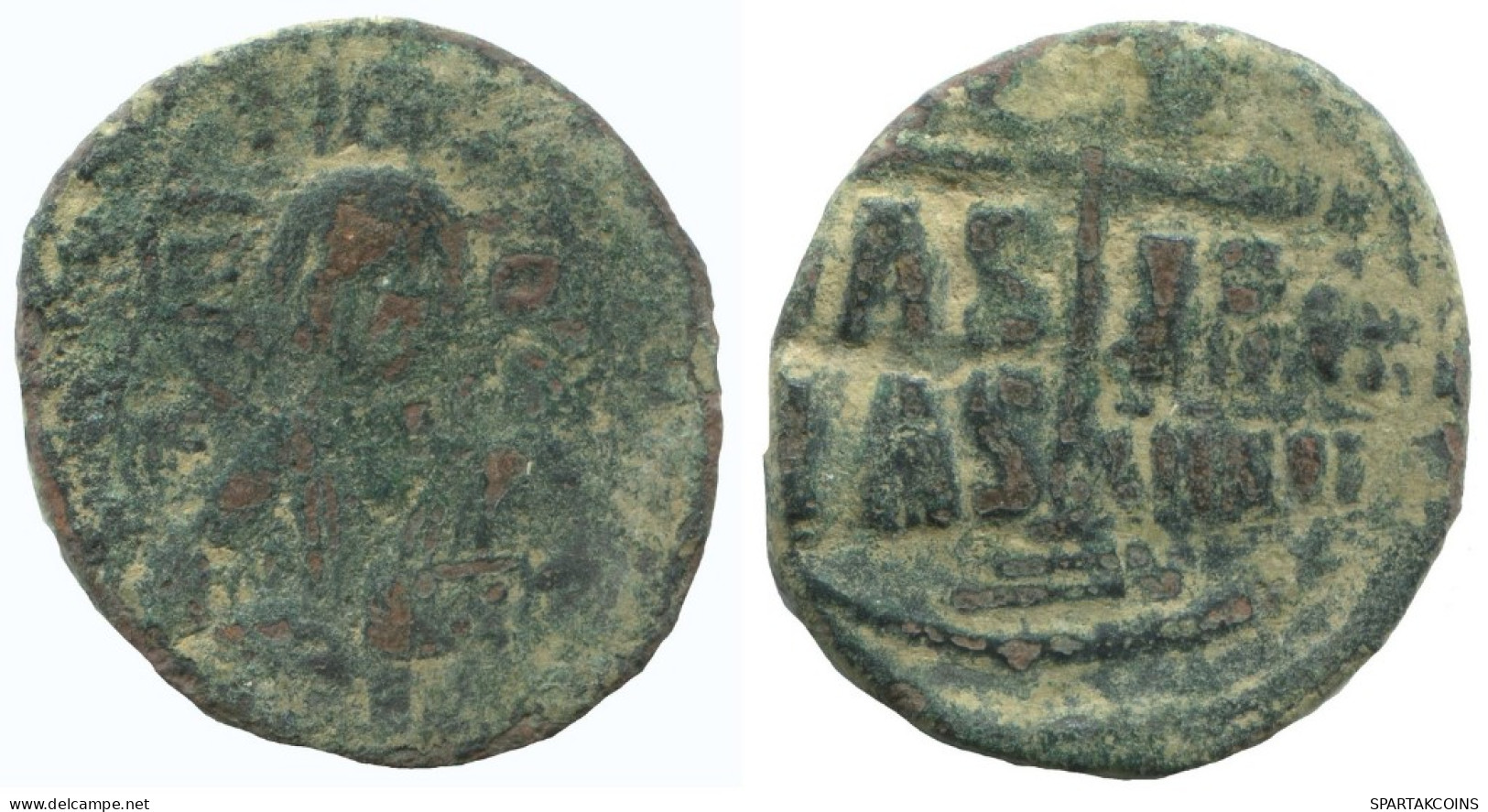 JESUS CHRIST ANONYMOUS CROSS Ancient BYZANTINE Coin 8.7g/30mm #AA648.21.U.A - Byzantinische Münzen