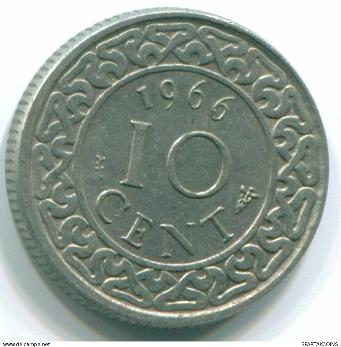 10 CENTS 1966 SURINAM NIEDERLANDE Nickel Koloniale Münze #S13244.D.A - Surinam 1975 - ...