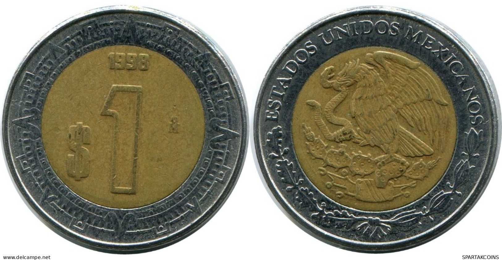 1 PESO 1998 MEXICO Moneda #AH508.5.E.A - Mexico