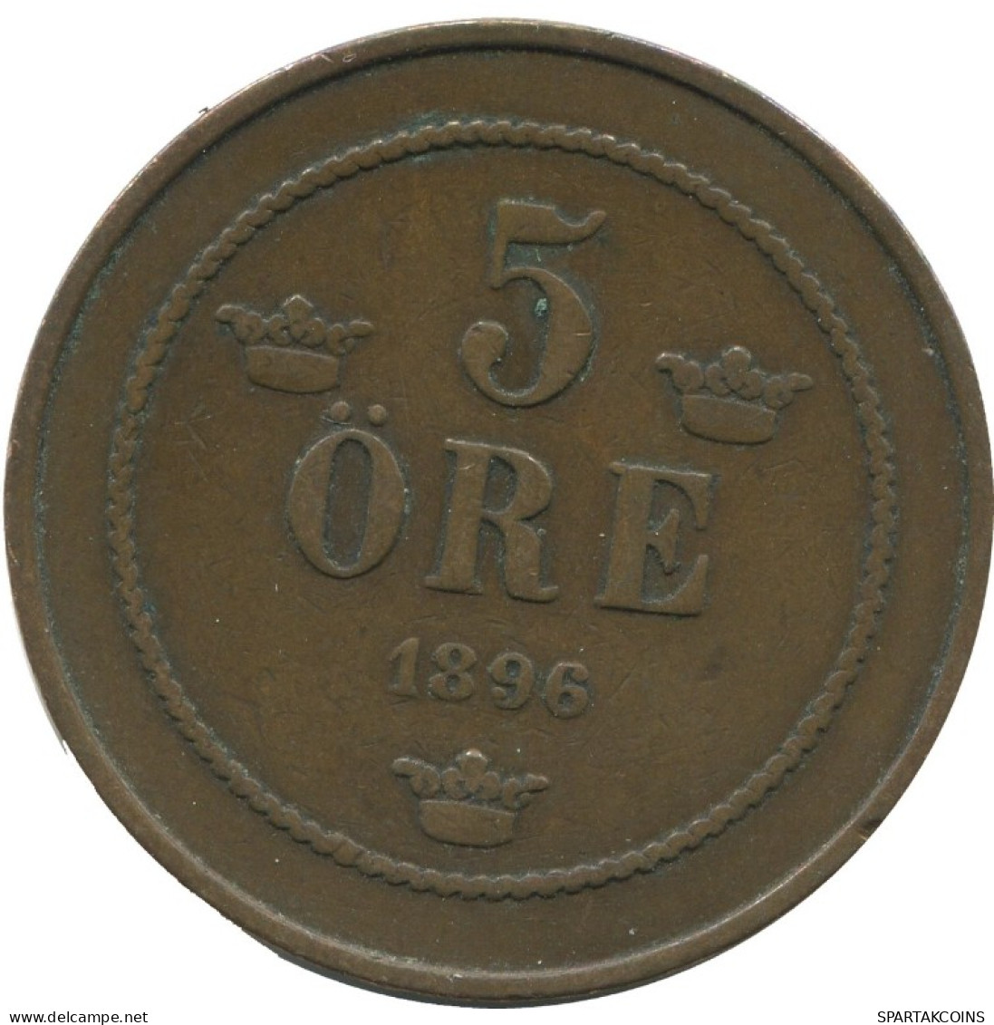 5 ORE 1896 SUÈDE SWEDEN Pièce #AC479.2.F.A - Sweden