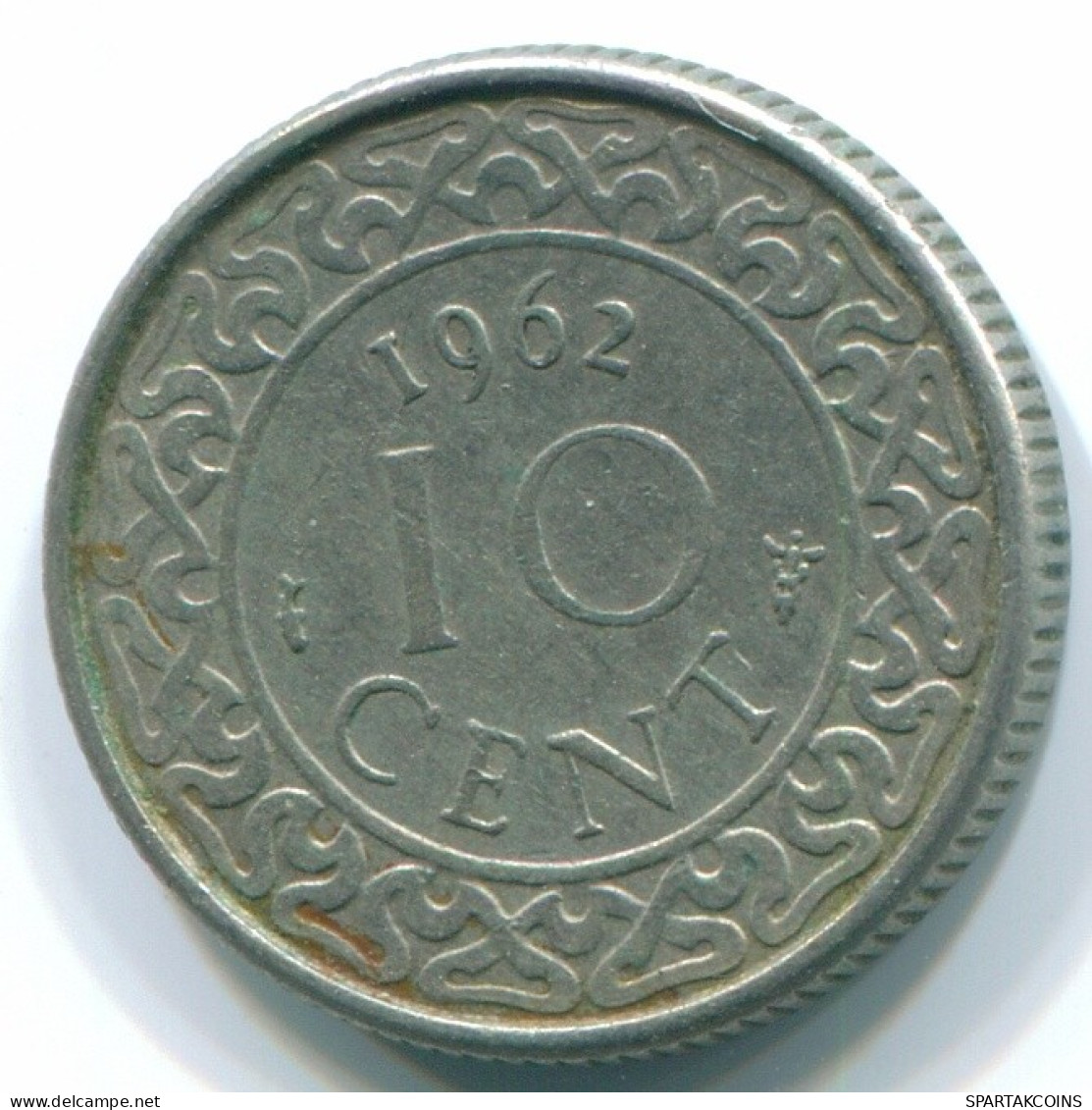 10 CENTS 1962 SURINAME NEERLANDÉS NETHERLANDS Nickel Colonial Moneda #S13172.E.A - Surinam 1975 - ...