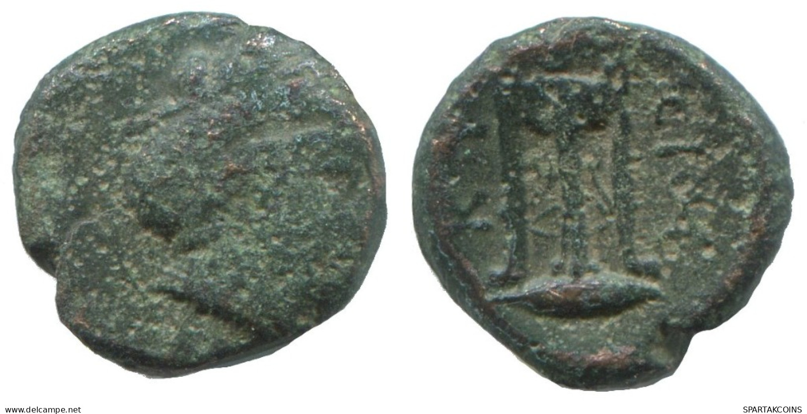 APOLLO TRIPOD GENUINE ANTIKE GRIECHISCHE Münze 1.3g/12mm #AA242.15.D.A - Greek