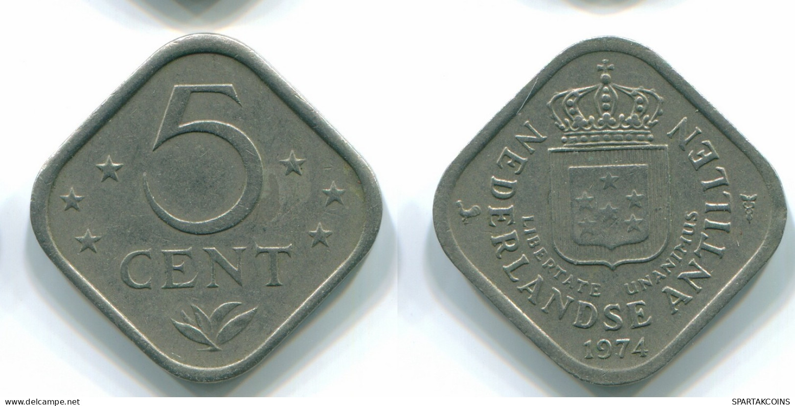 5 CENTS 1974 NETHERLANDS ANTILLES Nickel Colonial Coin #S12221.U.A - Netherlands Antilles
