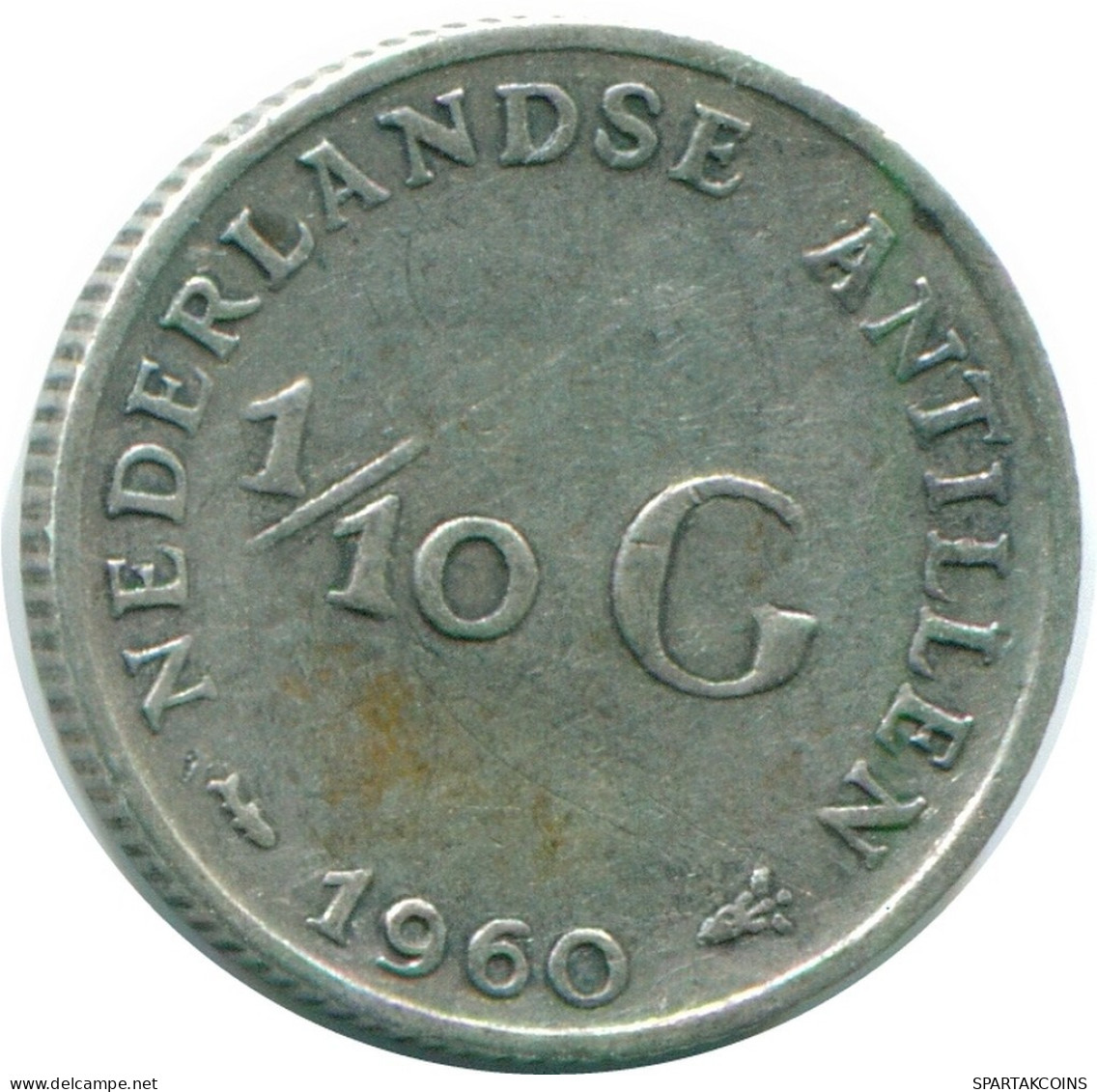 1/10 GULDEN 1960 NIEDERLÄNDISCHE ANTILLEN SILBER Koloniale Münze #NL12327.3.D.A - Netherlands Antilles