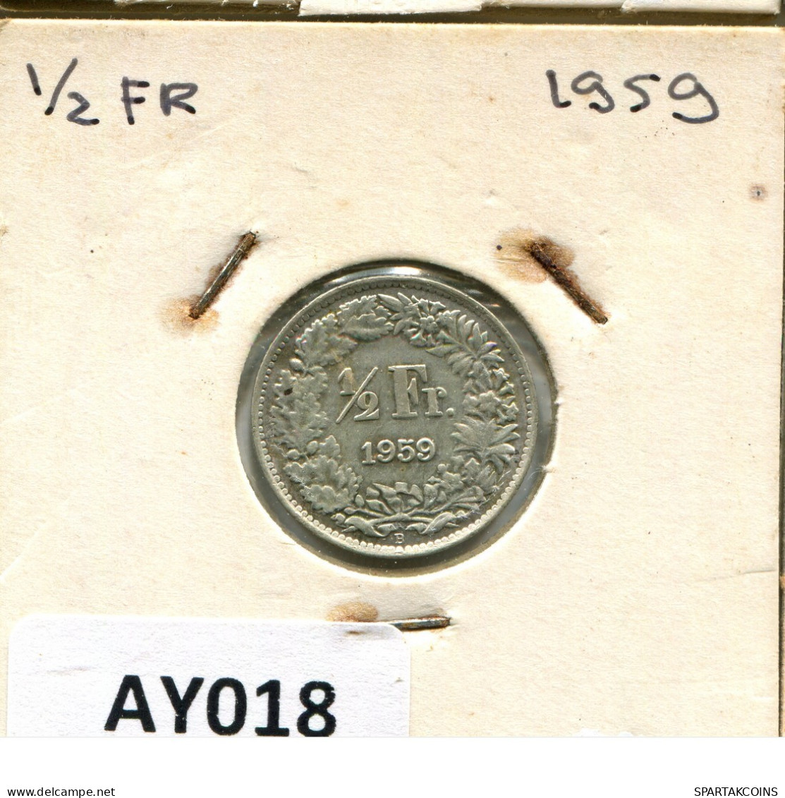 1/2 FRANC 1959 B SUISSE SWITZERLAND Pièce ARGENT #AY018.3.F.A - Other & Unclassified