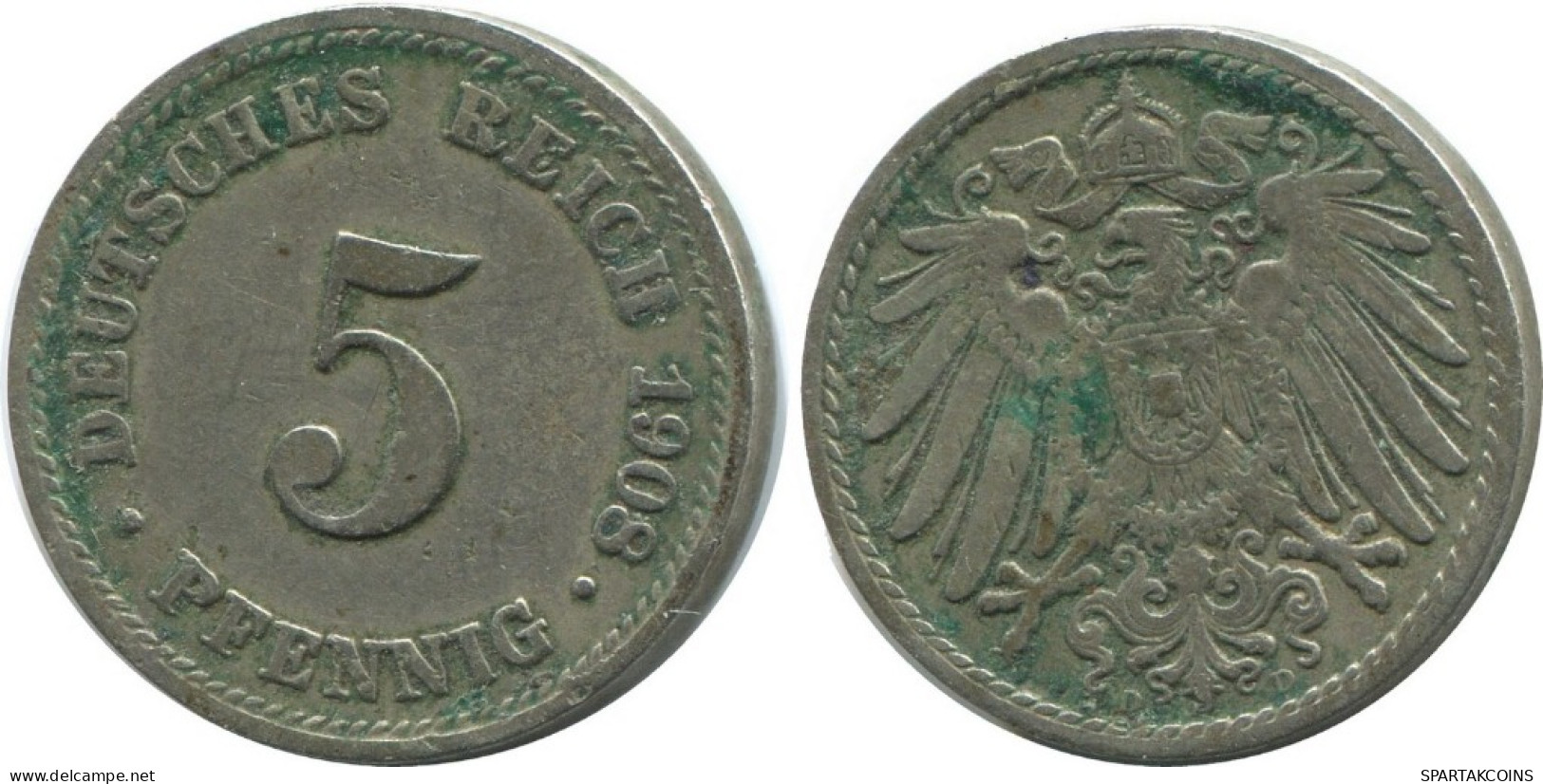5 PFENNIG 1908 D ALLEMAGNE Pièce GERMANY #AD534.9.F.A - 5 Pfennig