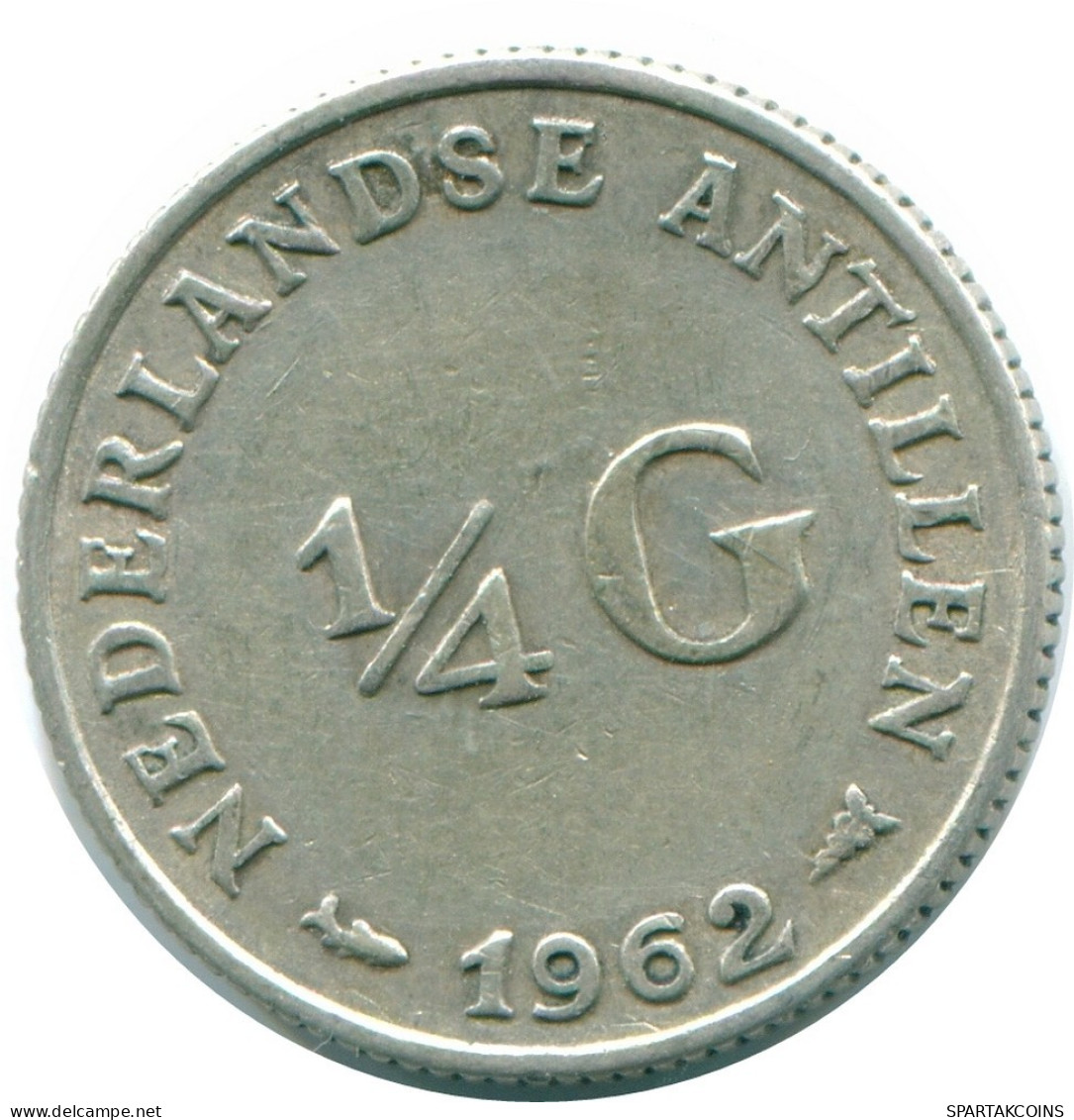 1/4 GULDEN 1962 NIEDERLÄNDISCHE ANTILLEN SILBER Koloniale Münze #NL11112.4.D.A - Netherlands Antilles