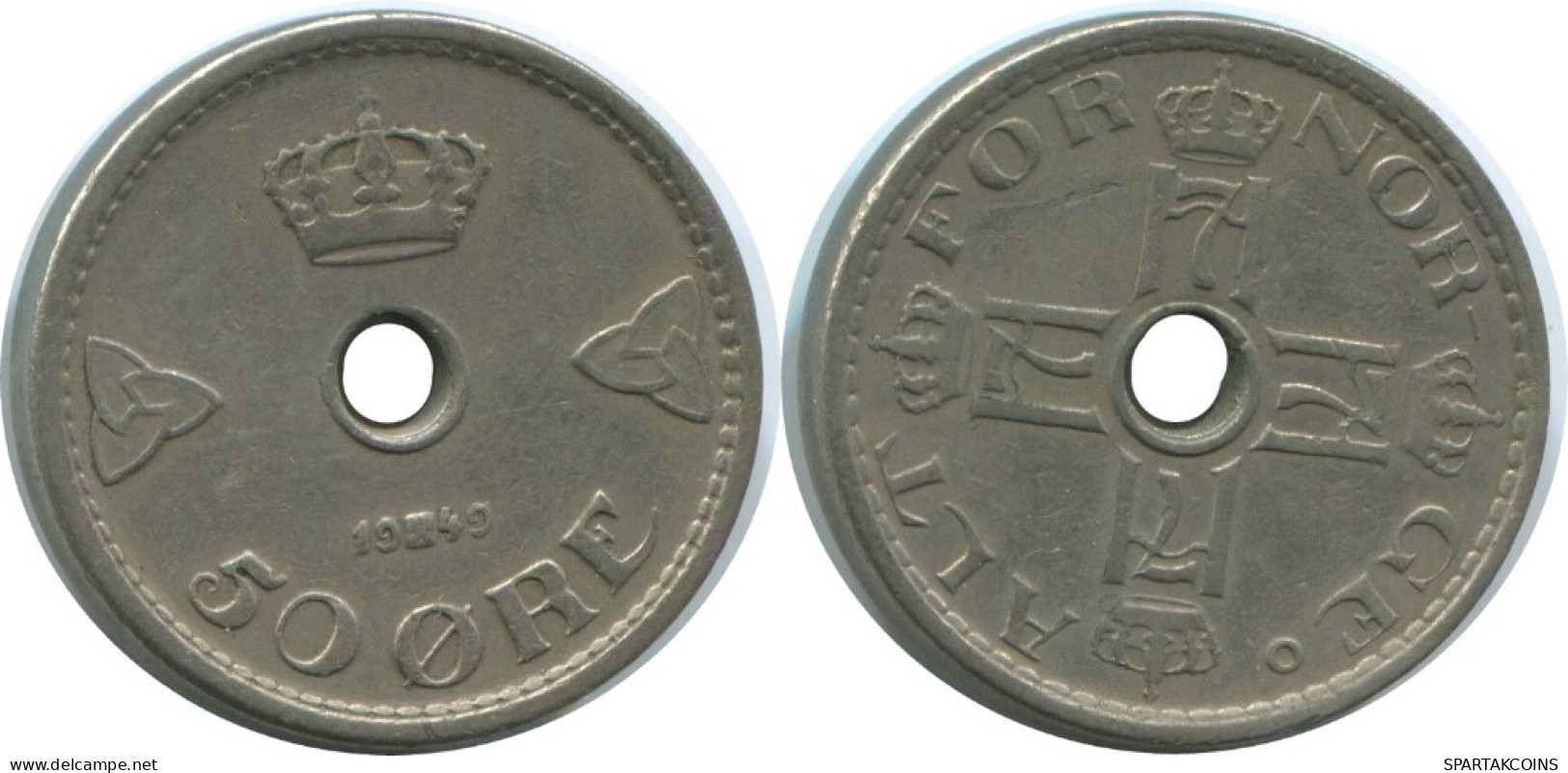 50 ORE 1949NORUEGA NORWAY Moneda #AE766.16.E.A - Norway