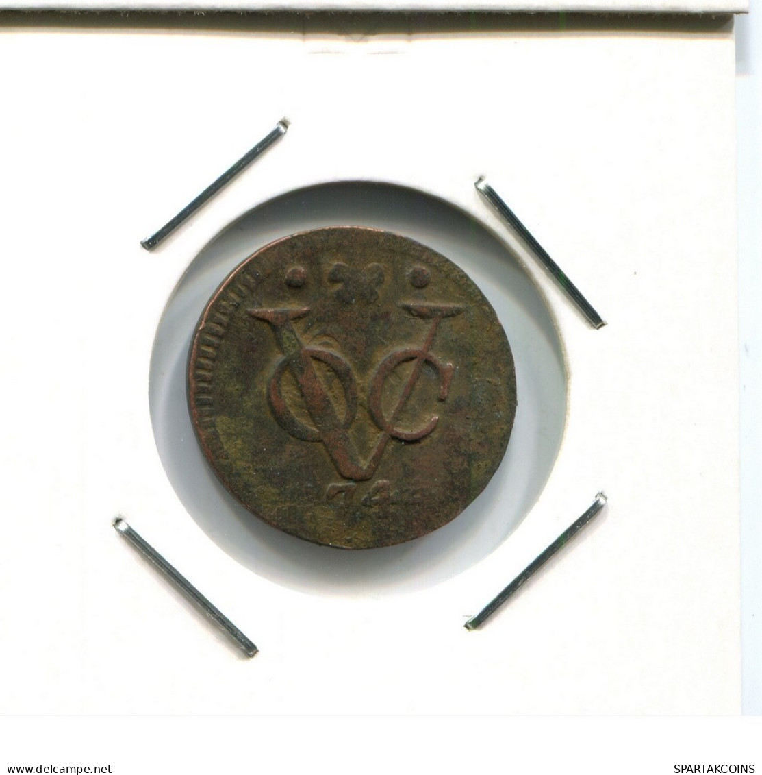 1744 HOLLAND VOC DUIT NETHERLANDS INDIES NEW YORK COLONIAL PENNY #VOC2496.7.U.A - Indes Neerlandesas