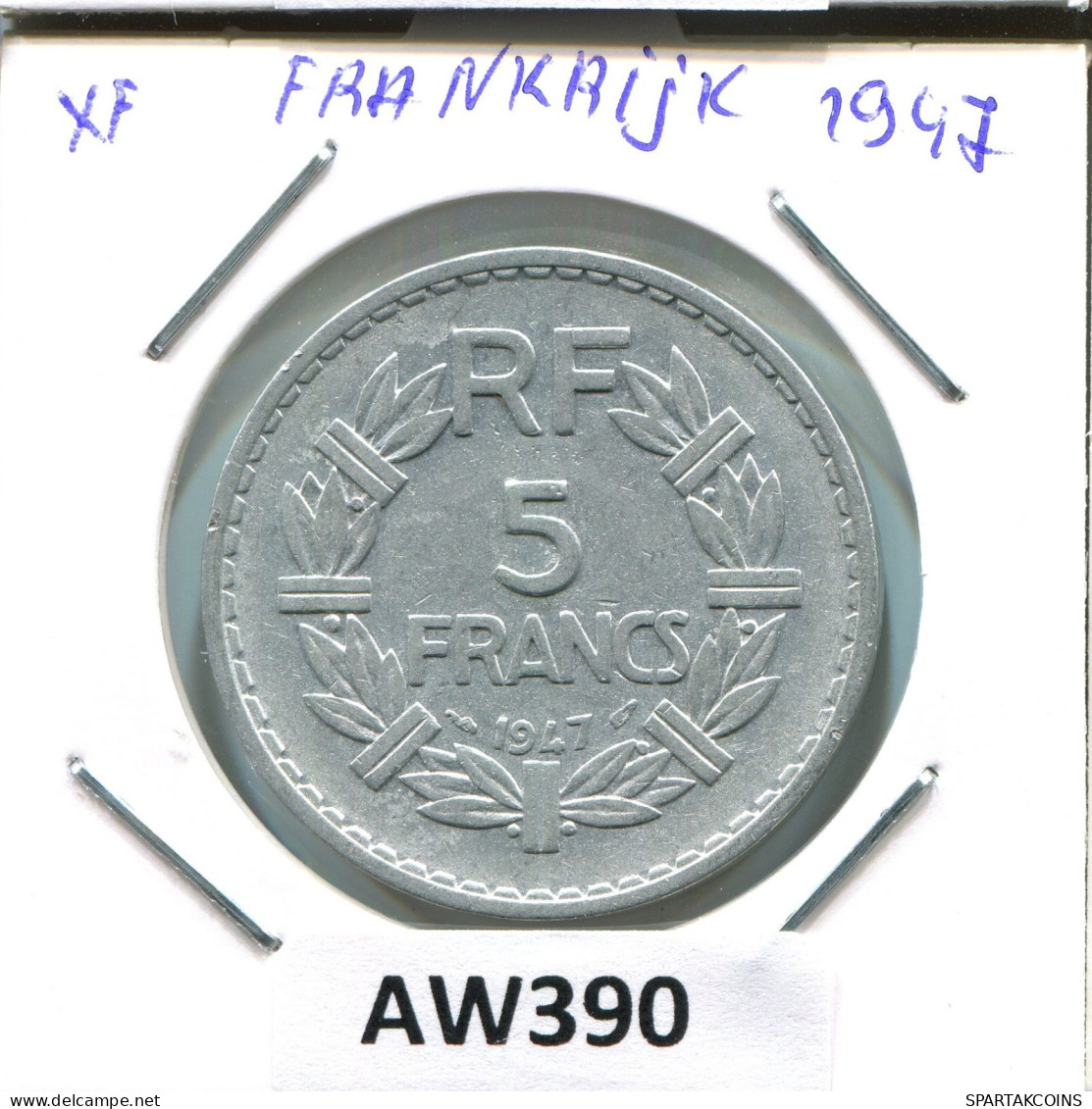 5 FRANCS 1947 FRANCIA FRANCE Moneda #AW390.E.A - 5 Francs