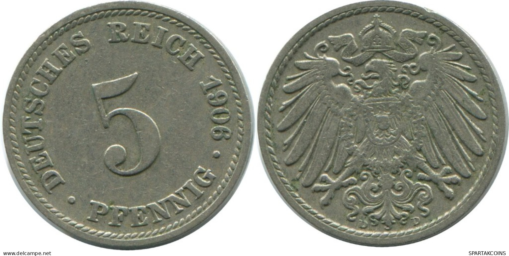 5 PFENNIG 1906 D ALLEMAGNE Pièce GERMANY #AE657.F.A - 5 Pfennig
