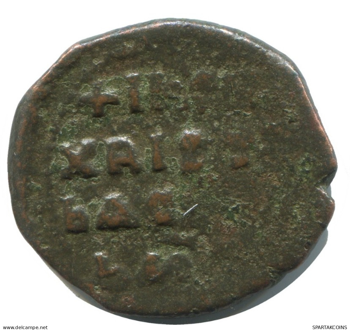 JESUS CHRIST ANONYMOUS CROSS FOLLIS Antiguo BYZANTINE Moneda 6.3g/26mm #AB323.9.E.A - Byzantines