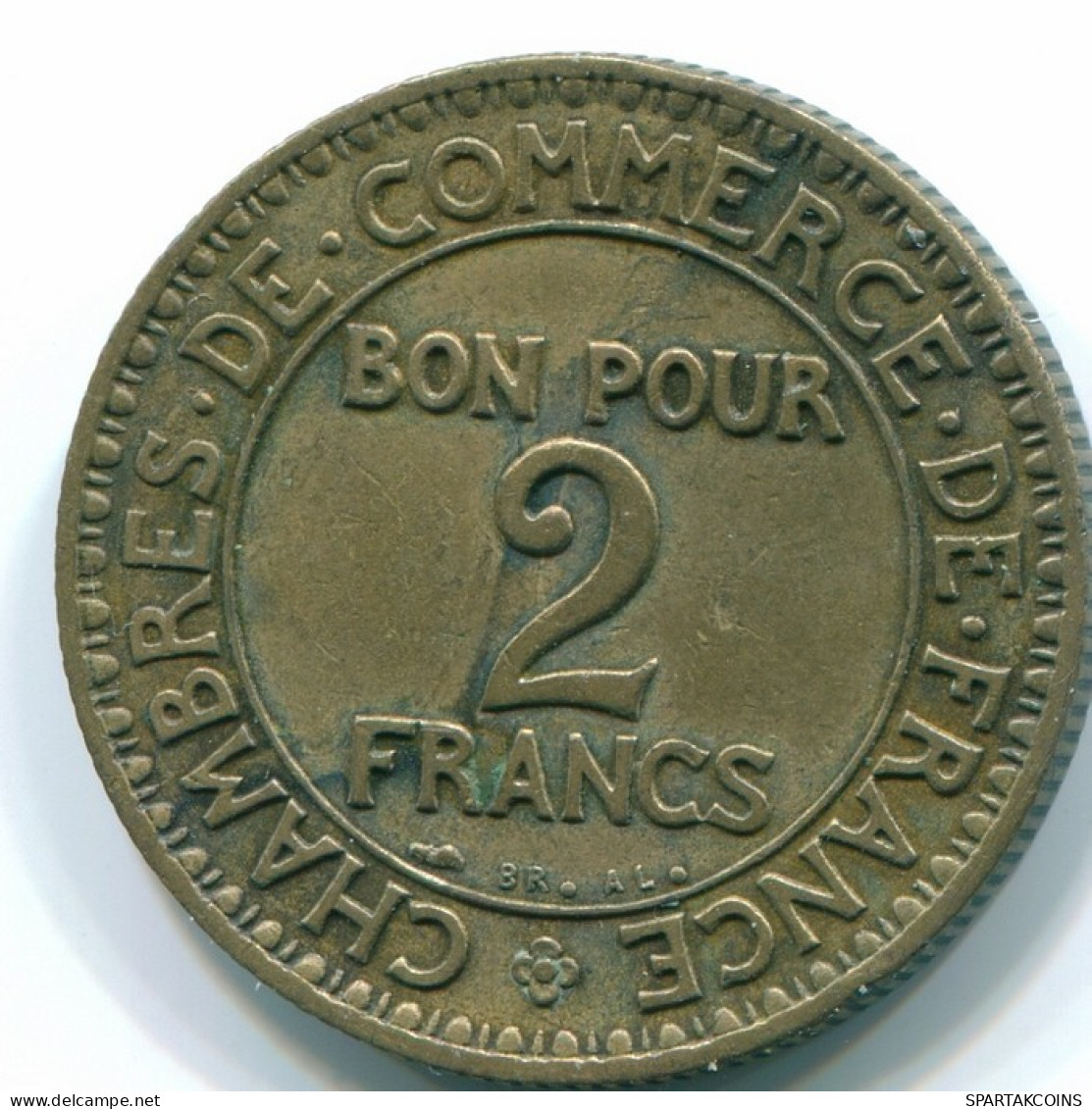 2 FRANCS 1926 FRANCIA FRANCE Moneda KEY DATE COMMERCE CHAMBER XF #FR1078.22.E.A - 2 Francs