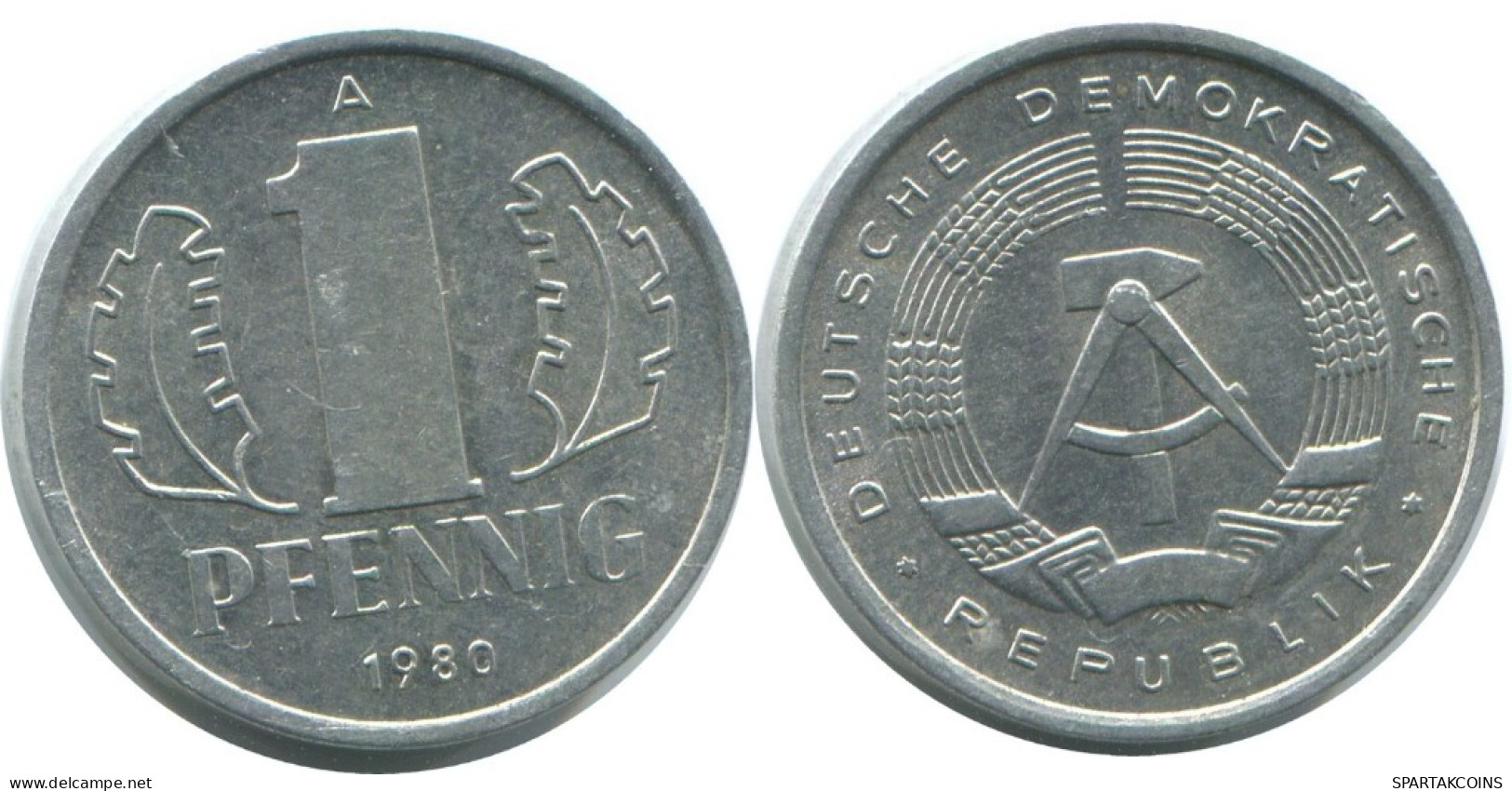 1 PFENNIG 1980 A DDR EAST ALLEMAGNE Pièce GERMANY #AE059.F.A - 1 Pfennig