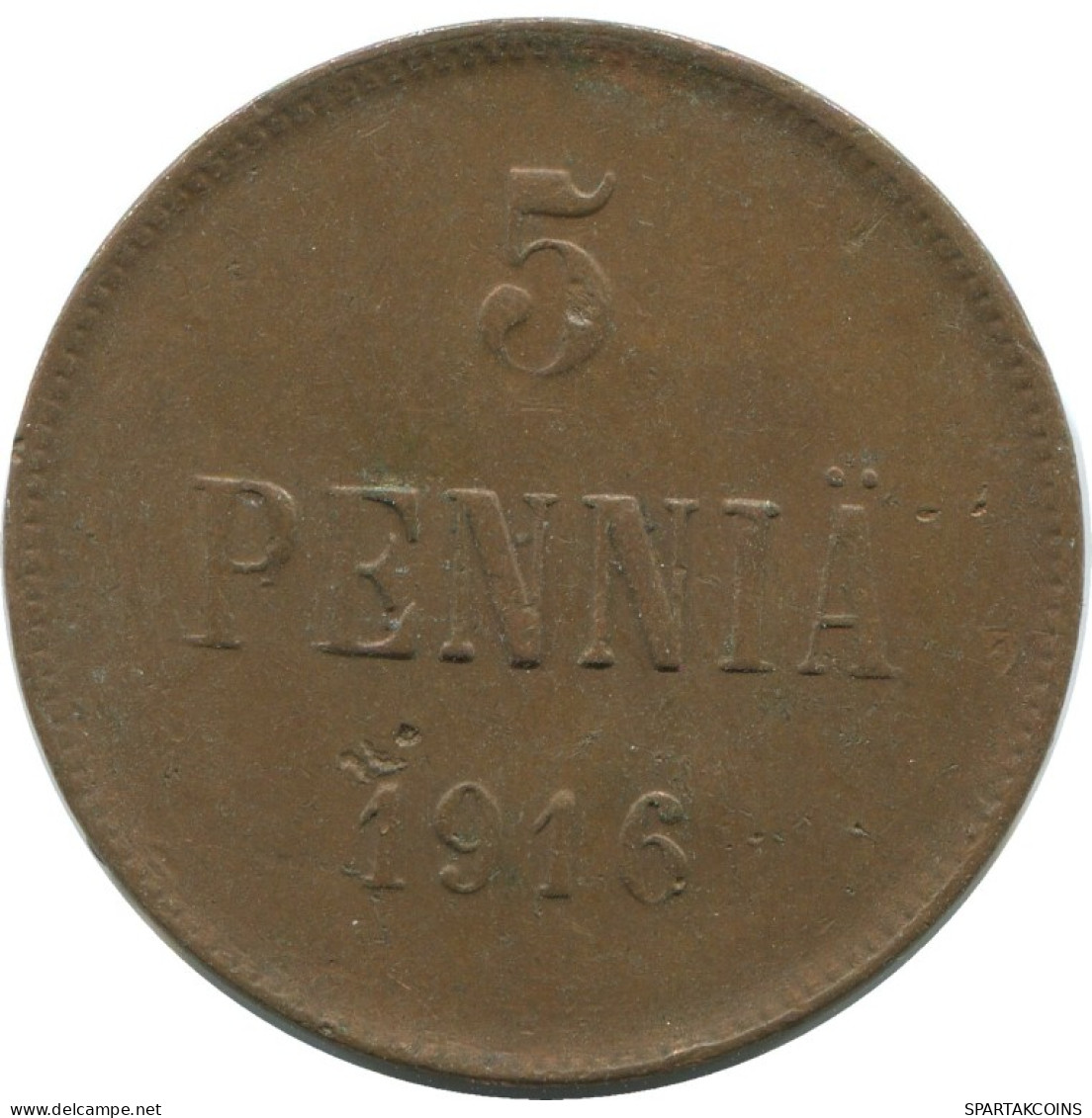 5 PENNIA 1916 FINLANDIA FINLAND Moneda RUSIA RUSSIA EMPIRE #AB147.5.E.A - Finlande