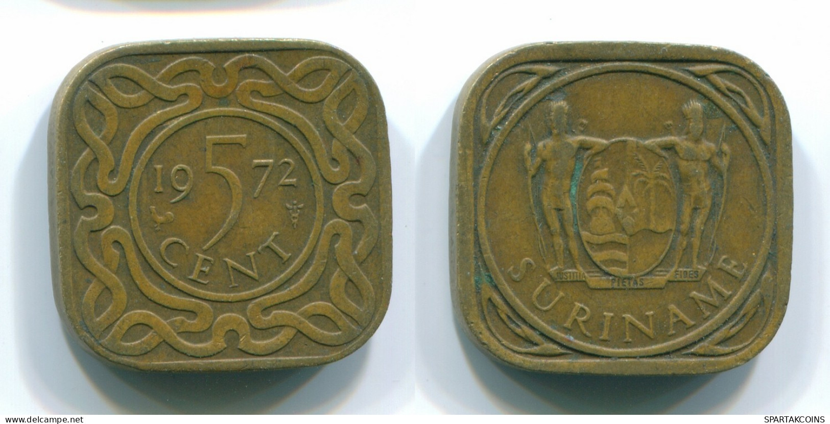 5 CENTS 1972 SURINAM NIEDERLANDE Nickel-Brass Koloniale Münze #S12912.D.A - Surinam 1975 - ...
