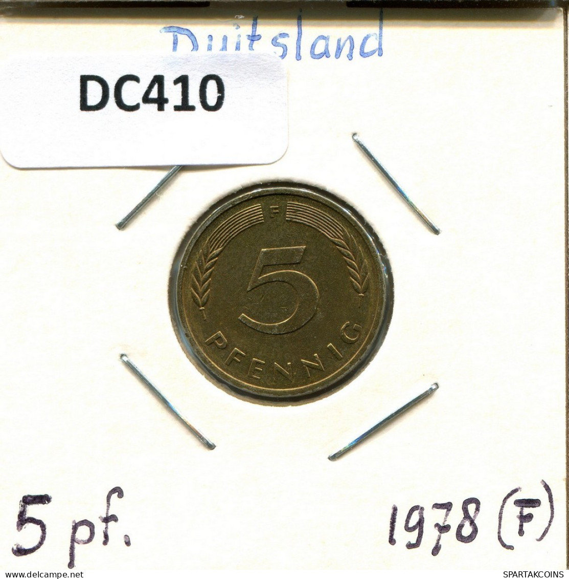 5 PFENNIG 1978 F WEST & UNIFIED GERMANY Coin #DC410.U.A - 5 Pfennig