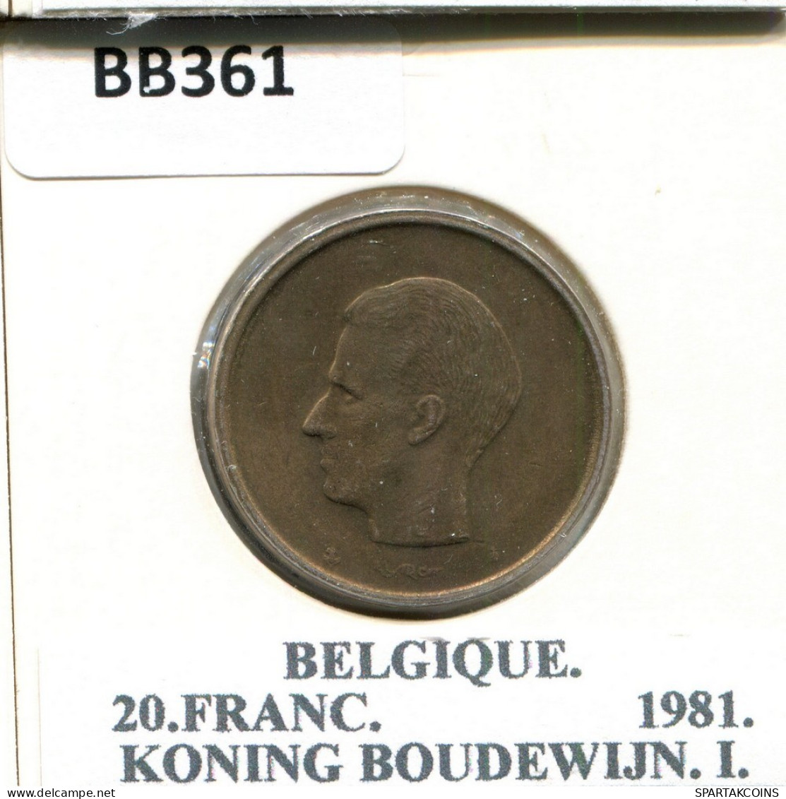 20 FRANCS 1981 FRENCH Text BELGIUM Coin #BB361.U.A - 20 Francs