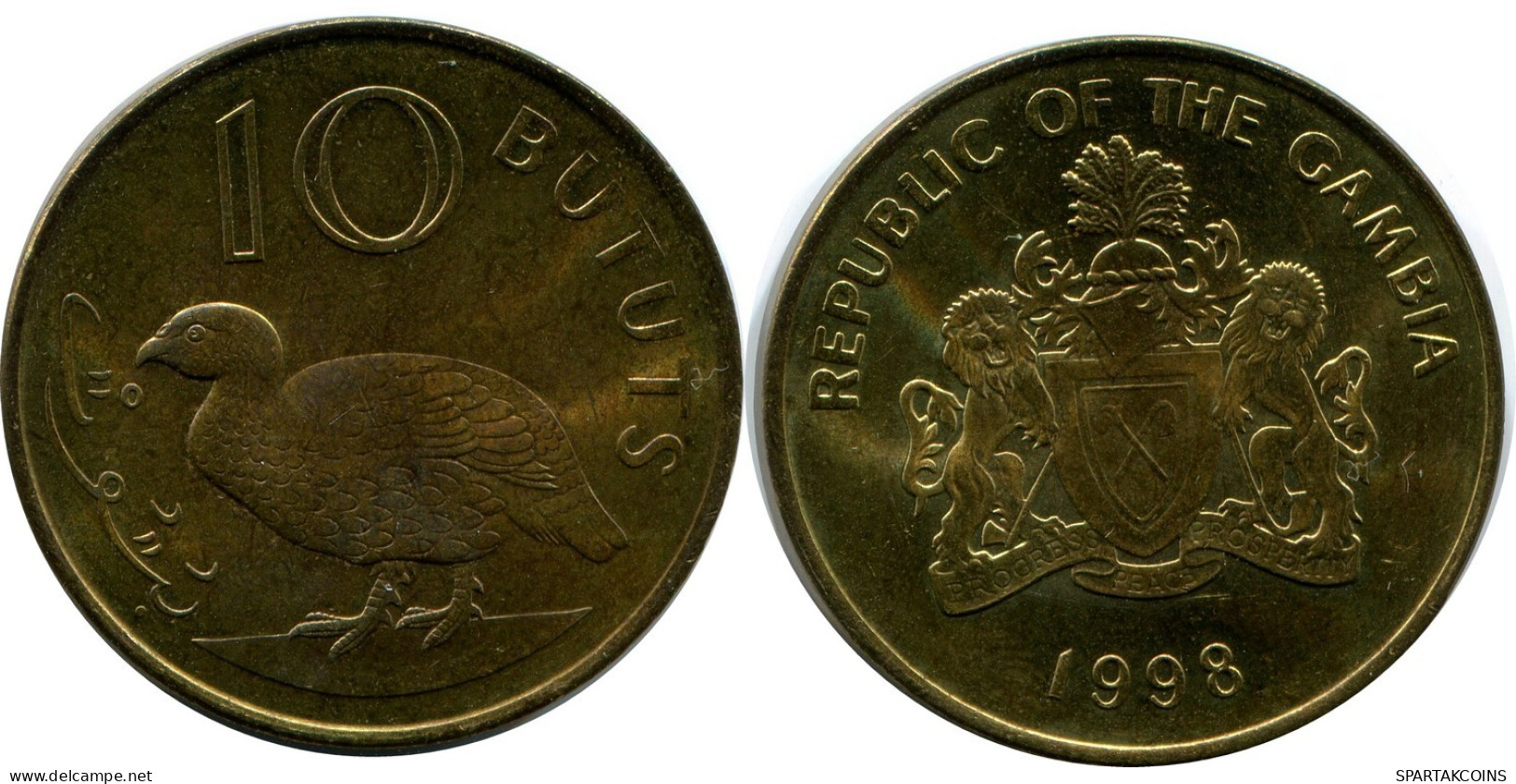 10 BUTUTS 1998 GAMBIA Moneda #AP888.E.A - Gambie
