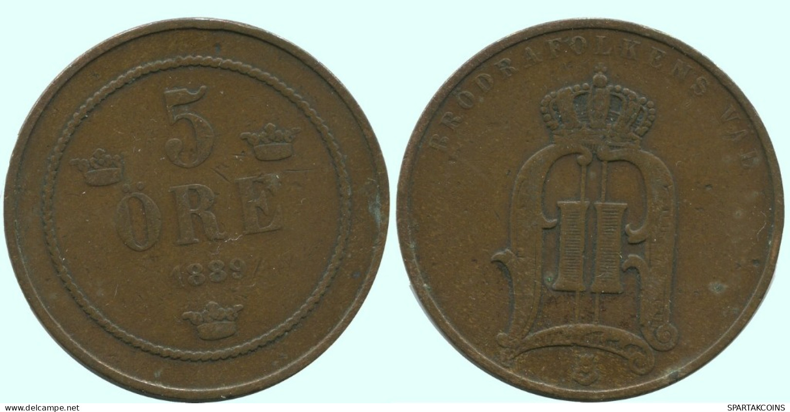 5 ORE 1889 SUECIA SWEDEN Moneda #AC627.2.E.A - Sweden