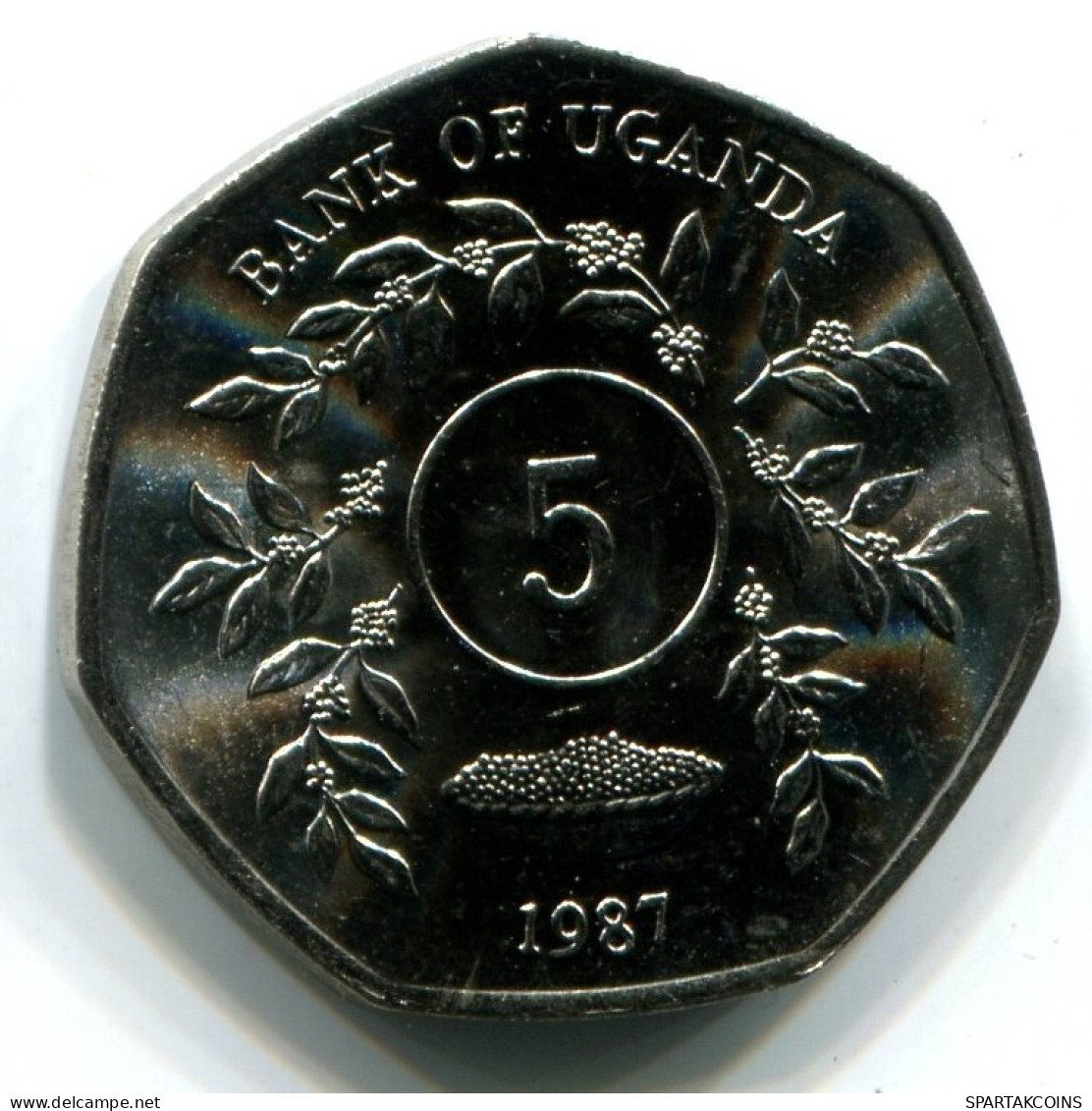 5 SHILLINGS 1987 UGANDA UNC Coin #W11279.U.A - Ouganda