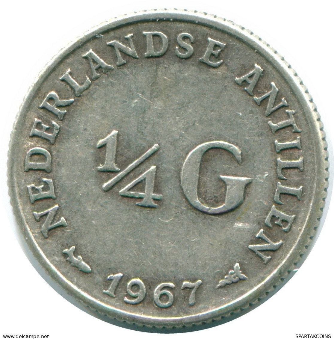 1/4 GULDEN 1967 ANTILLES NÉERLANDAISES ARGENT Colonial Pièce #NL11498.4.F.A - Antilles Néerlandaises