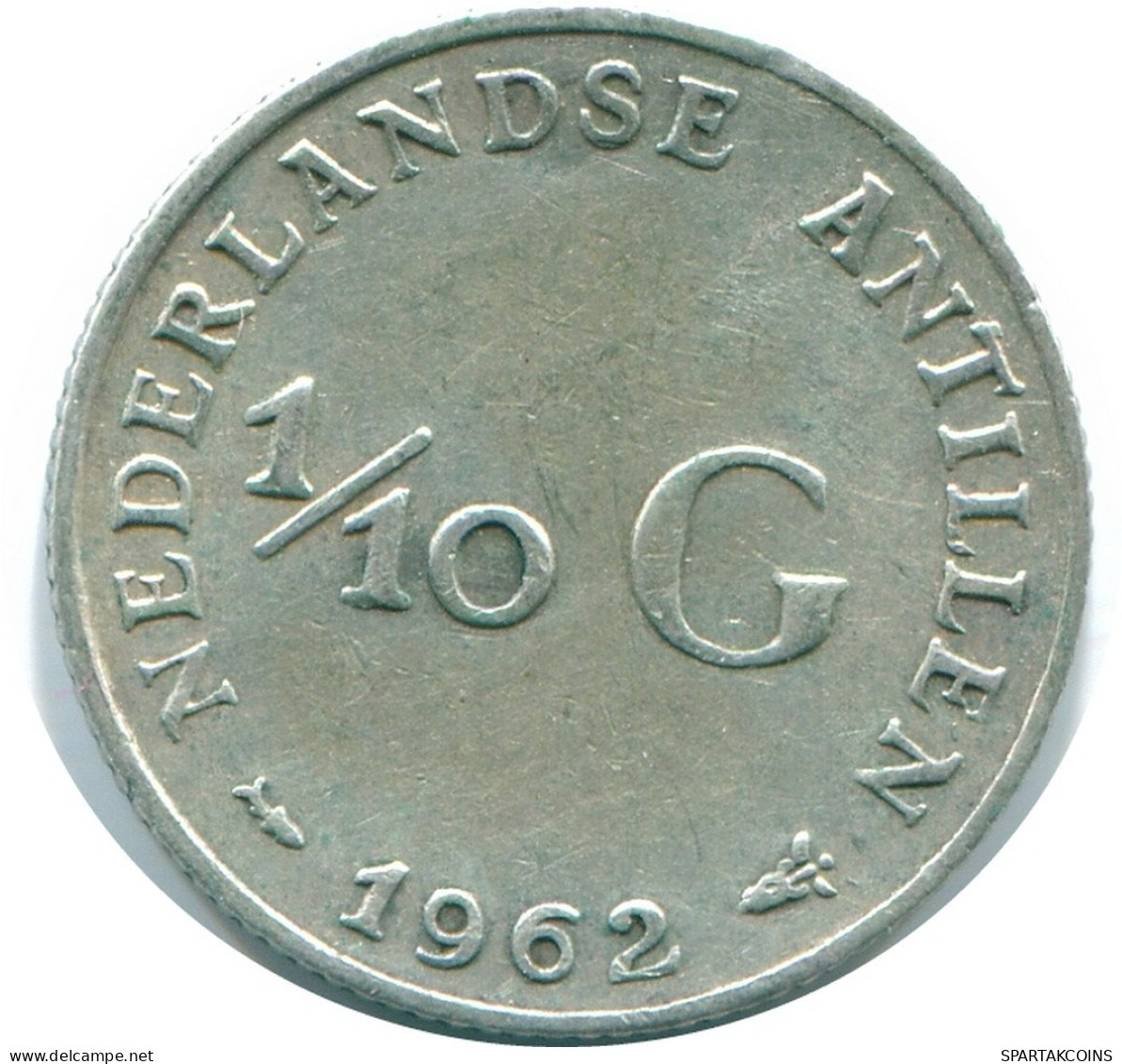 1/10 GULDEN 1962 NETHERLANDS ANTILLES SILVER Colonial Coin #NL12389.3.U.A - Netherlands Antilles