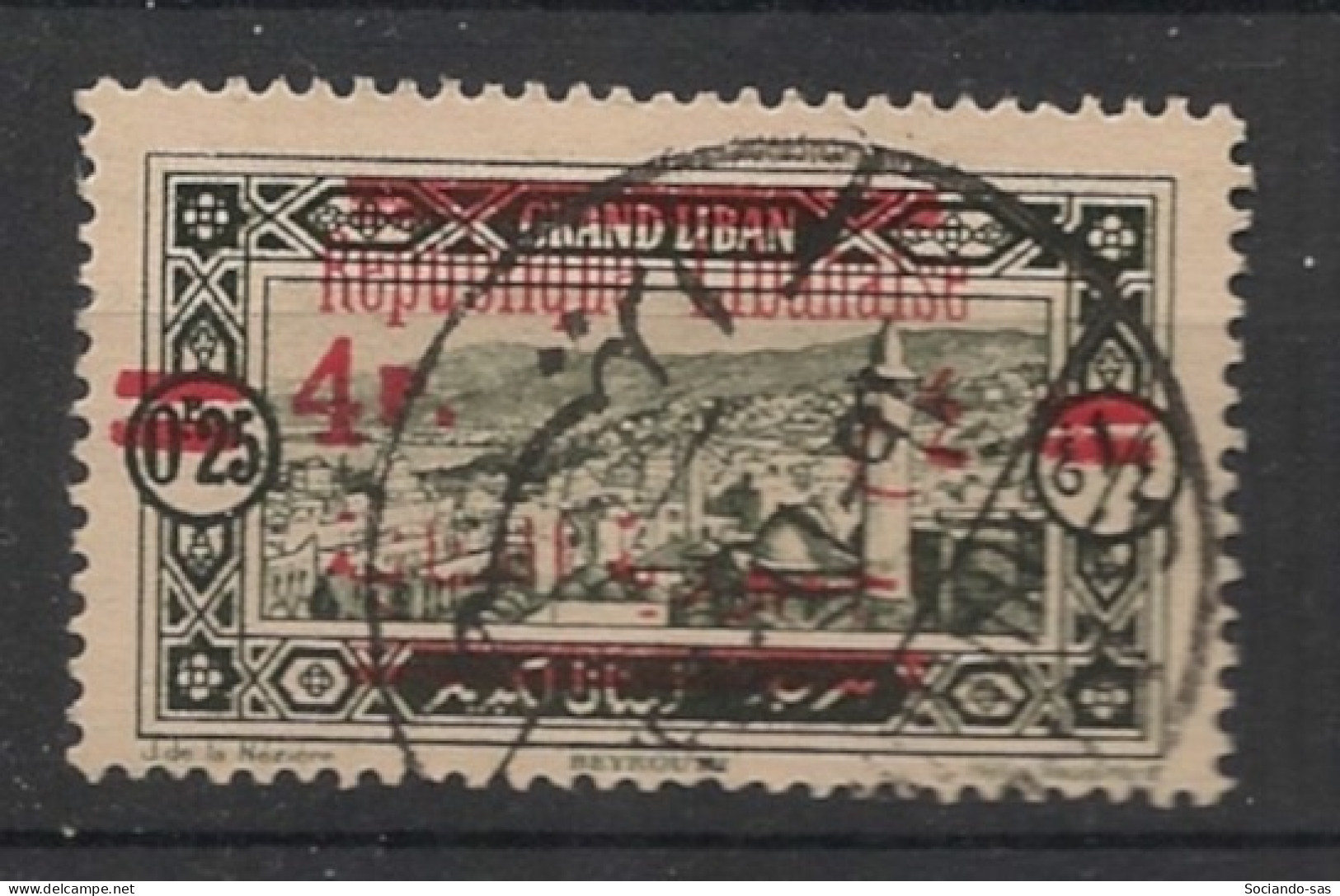 GRAND LIBAN - 1928-29 - N°YT. 119 - Beyrouth 4pi Sur 0pi25 Vert-noir - Oblitéré / Used - Oblitérés