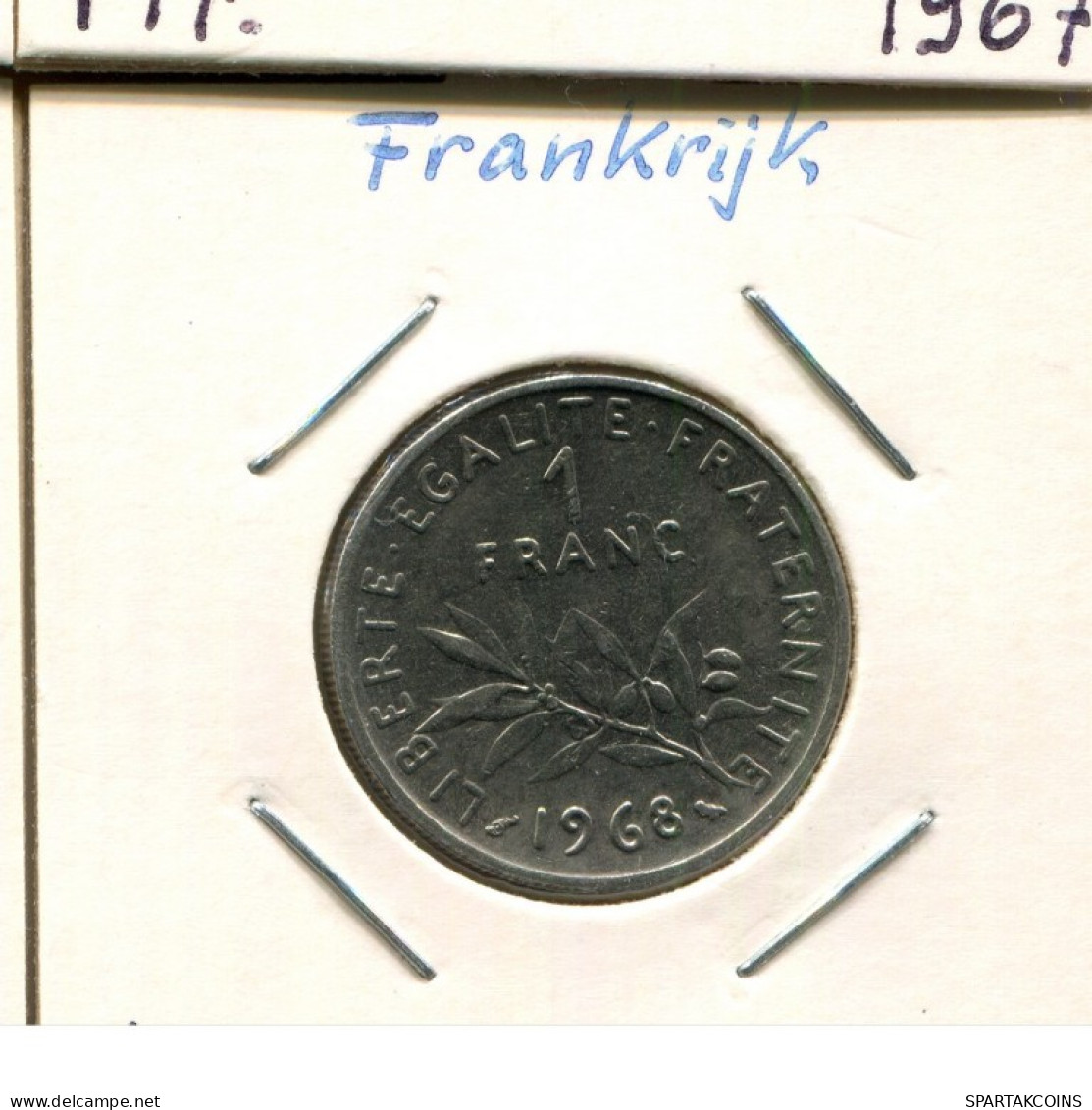 1 FRANC 1968 FRANKREICH FRANCE Französisch Münze #AM311.D.A - 1 Franc