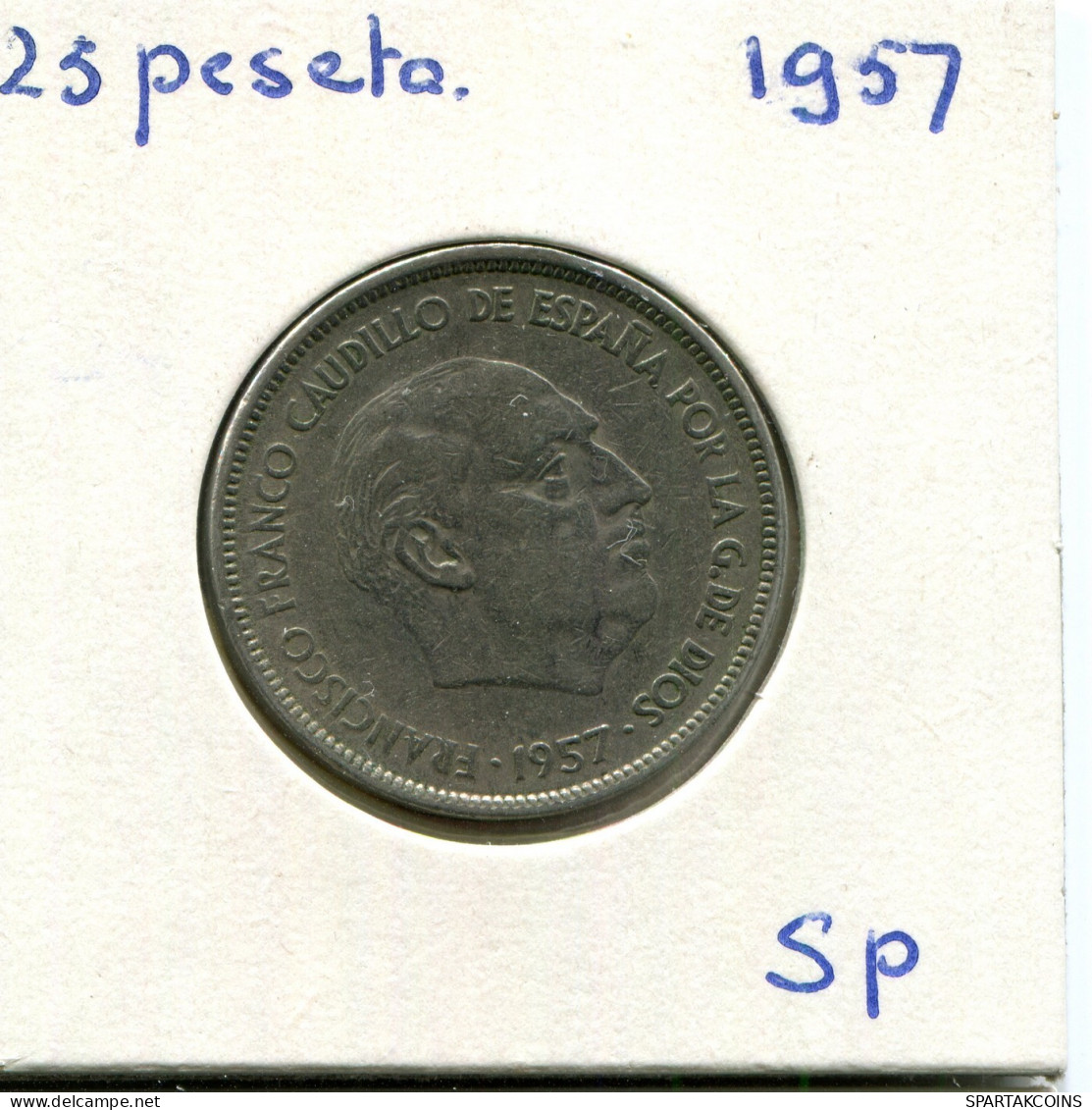 25 PESETAS 1957 SPANIEN SPAIN Münze #AW842.D.A - 25 Pesetas