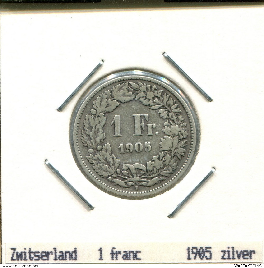 1 FRANC 1905 SUISSE SWITZERLAND Pièce ARGENT #AS476.F.A - Other & Unclassified